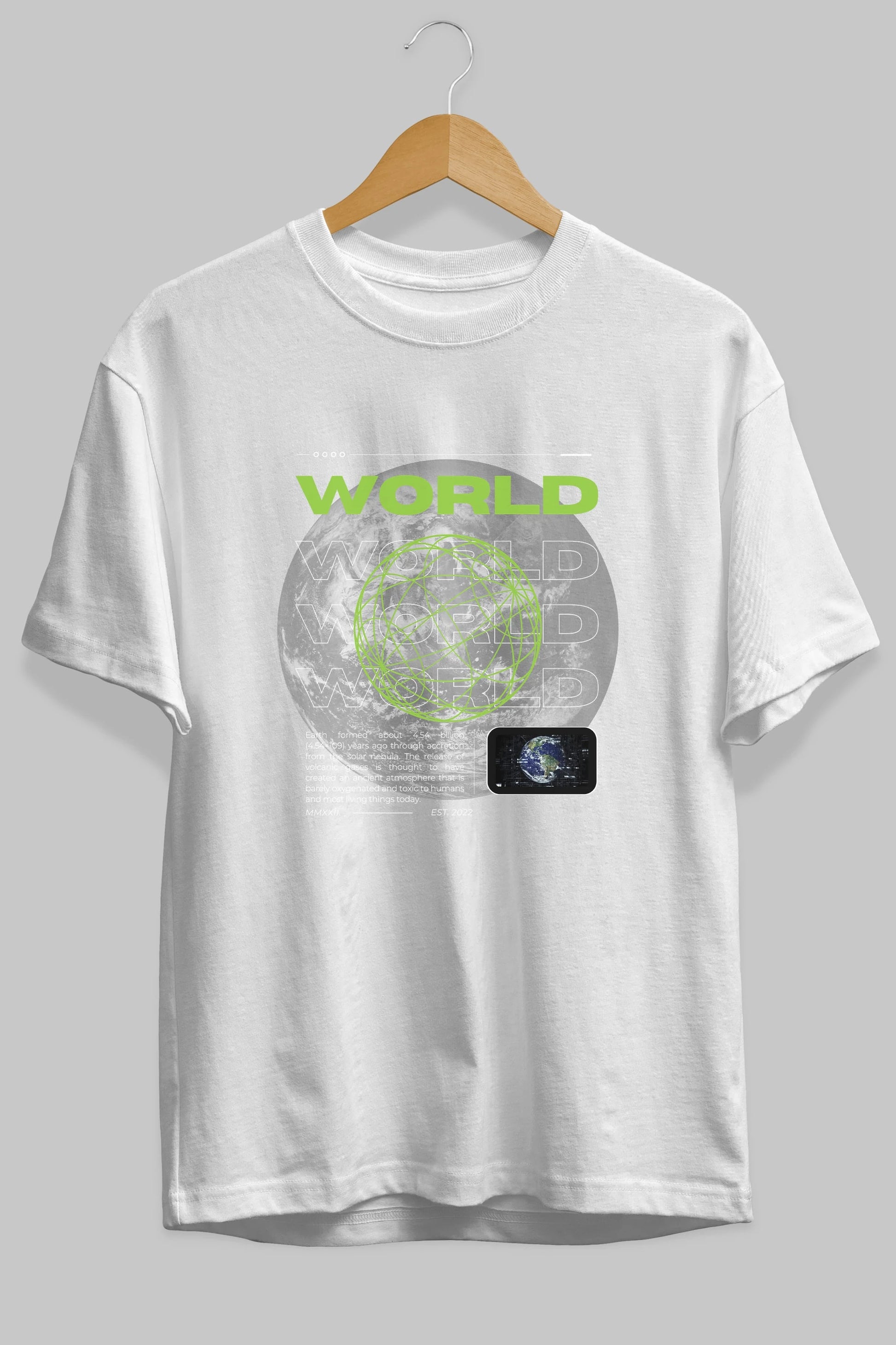 World Streetwear Ön Baskılı Oversize t-shirt Erkek Kadın Unisex