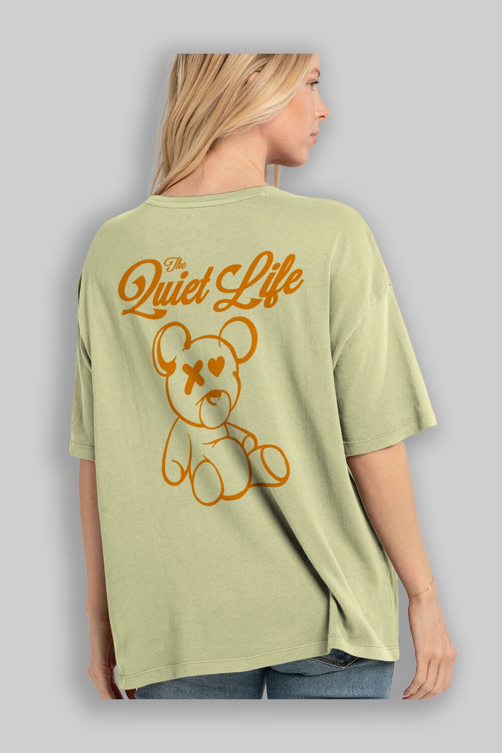 The Life Bear Arka Baskılı Oversize t-shirt Erkek Kadın Unisex