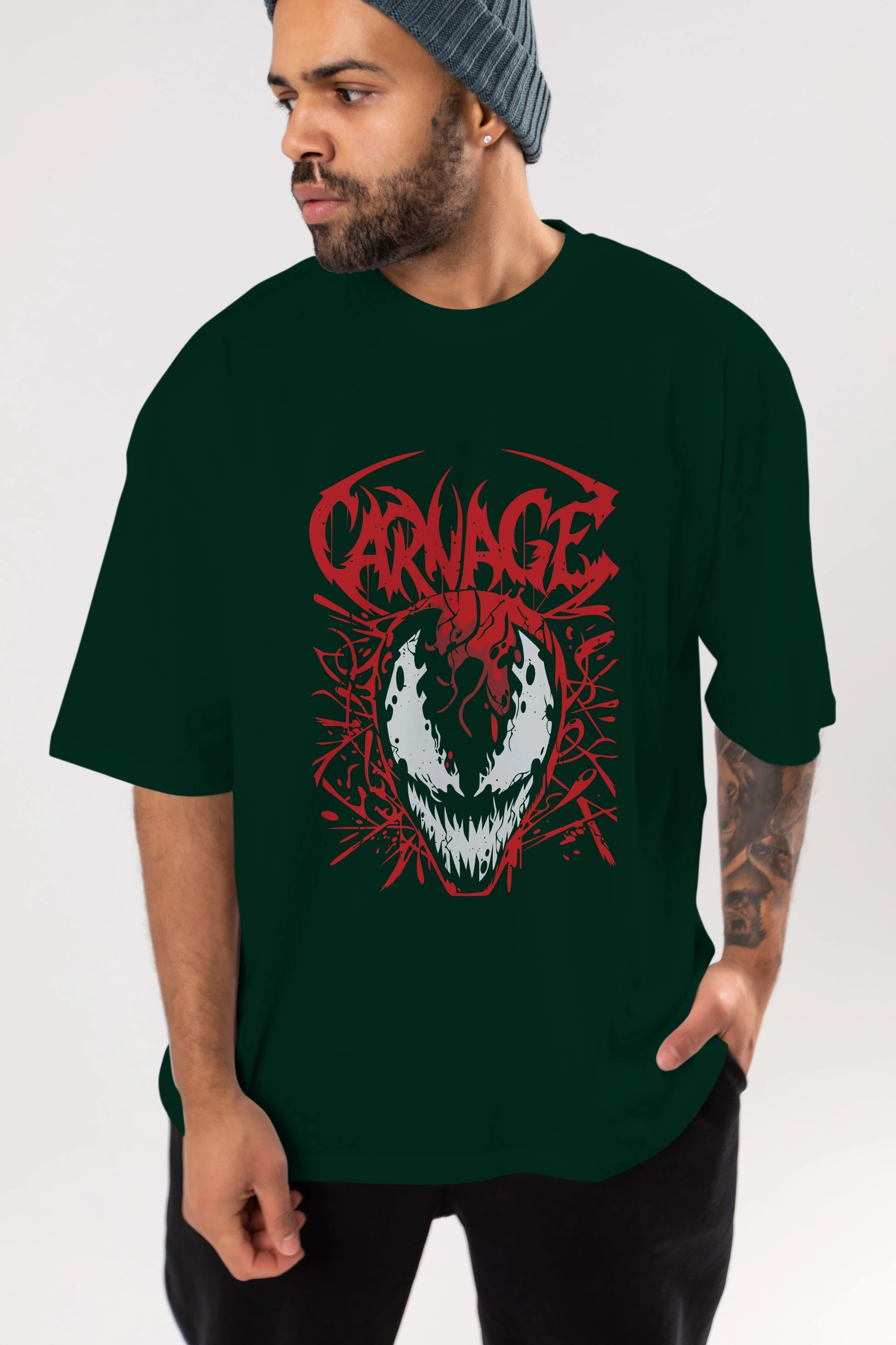 Venom (22) Ön Baskılı Oversize t-shirt Erkek Kadın Unisex %100 Pamuk Bisiklet Yaka tişort