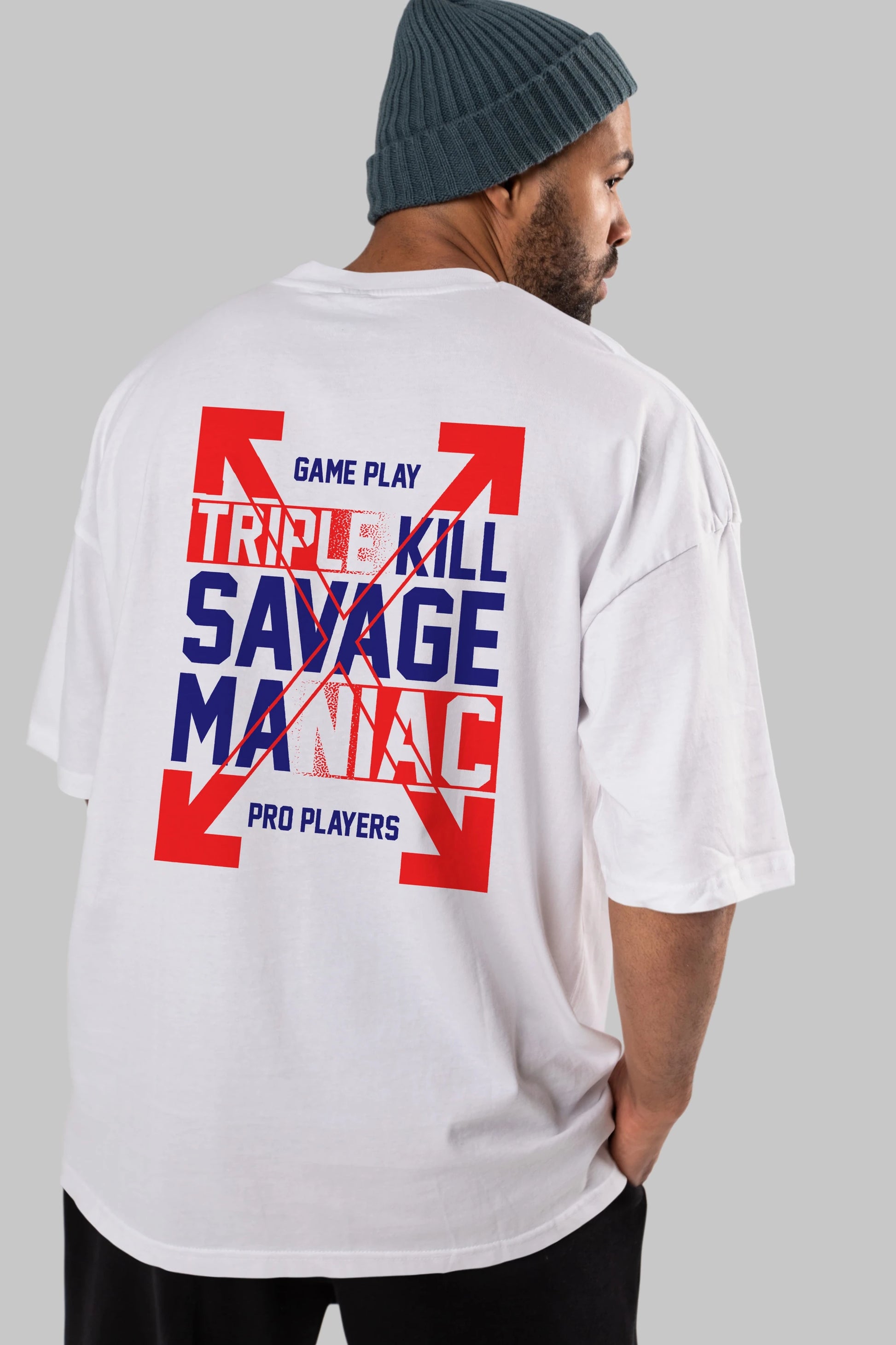 Kill Savage Arka Baskılı Oversize t-shirt Erkek Kadın Unisex