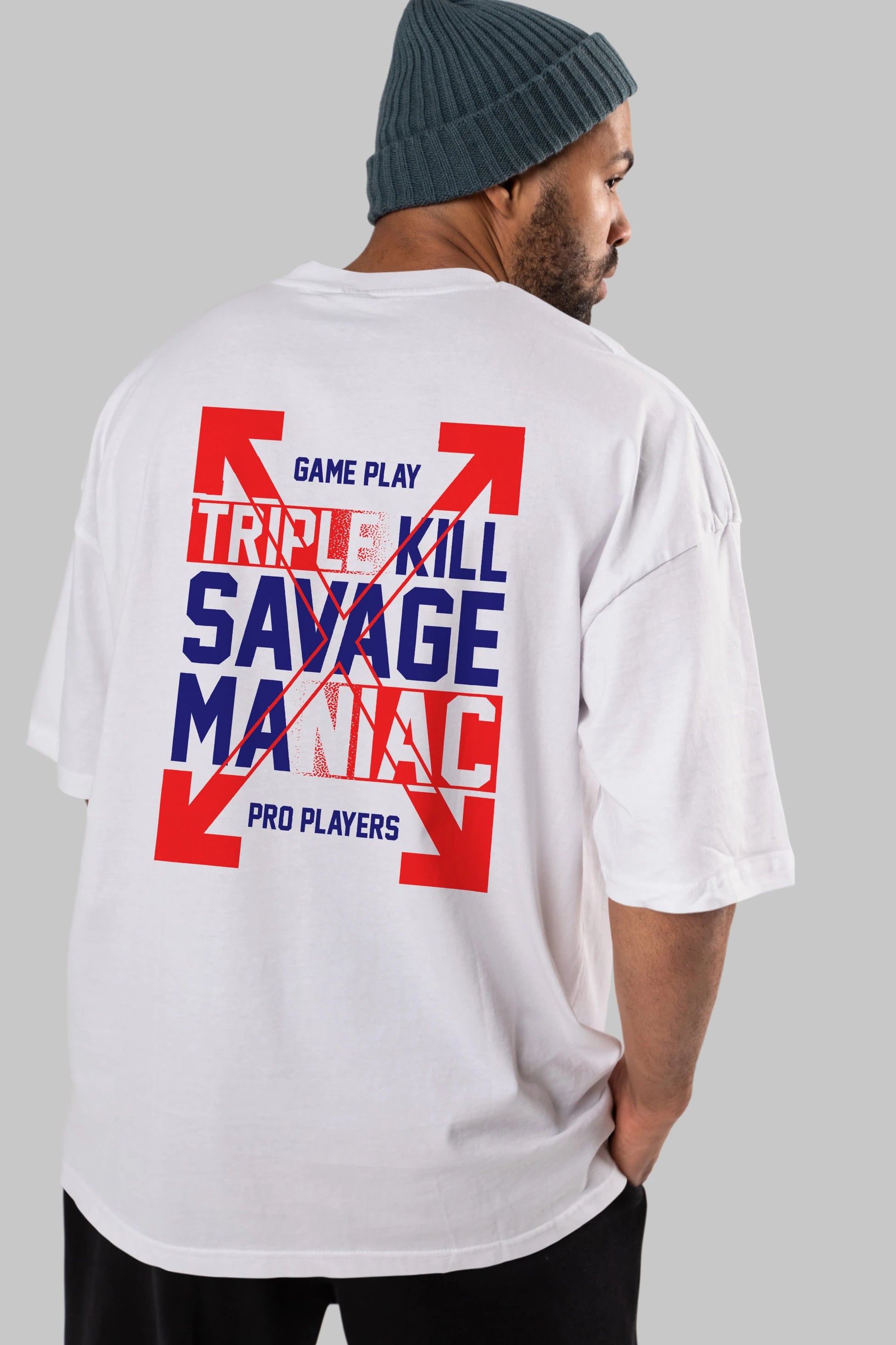 Kill Savage Arka Baskılı Oversize t-shirt Erkek Kadın Unisex