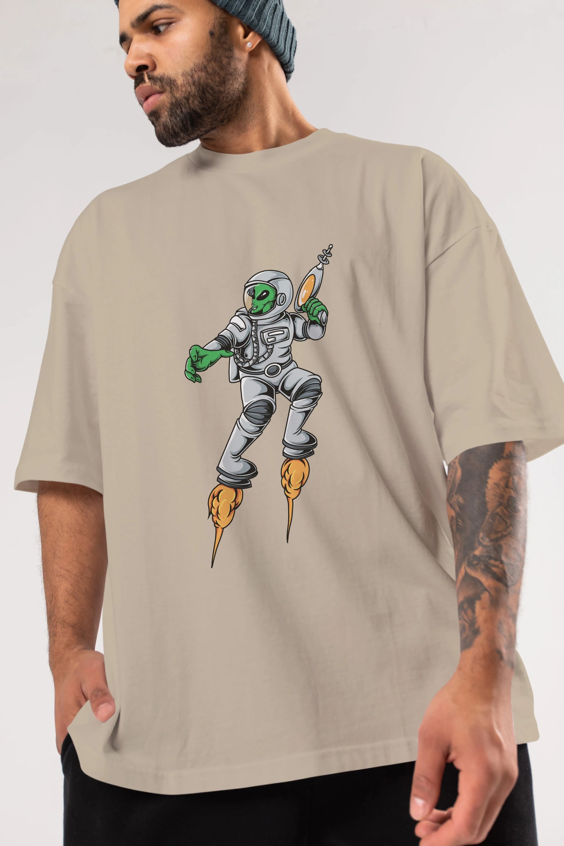Alien Wars Ön Baskılı Oversize t-shirt Erkek Kadın Unisex