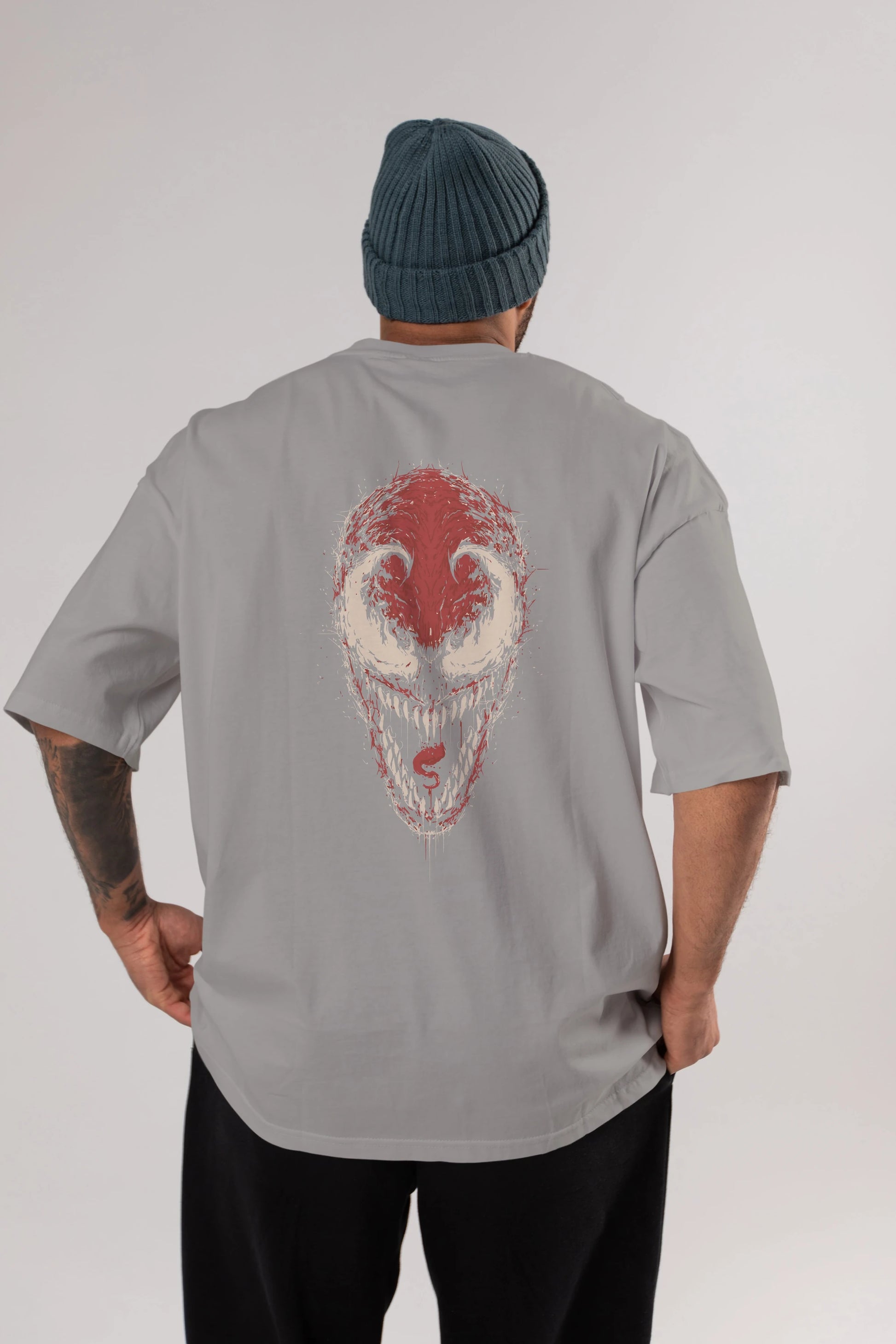 Venom (12) Arka Baskılı Oversize t-shirt Erkek Kadın Unisex %100 Pamuk Bisiklet Yaka tişort
