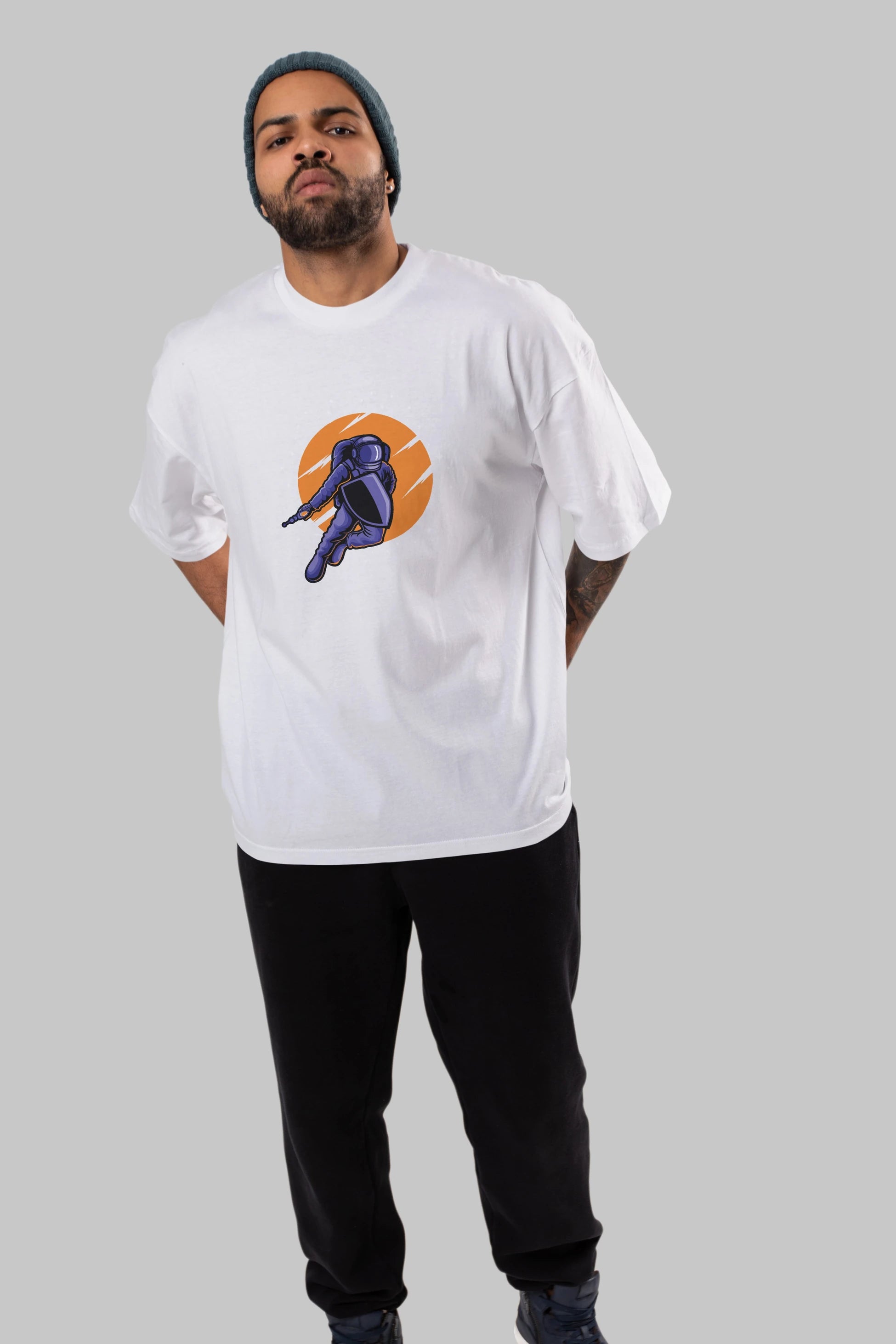 Astro Wars Ön Baskılı Oversize t-shirt Erkek Kadın Unisex