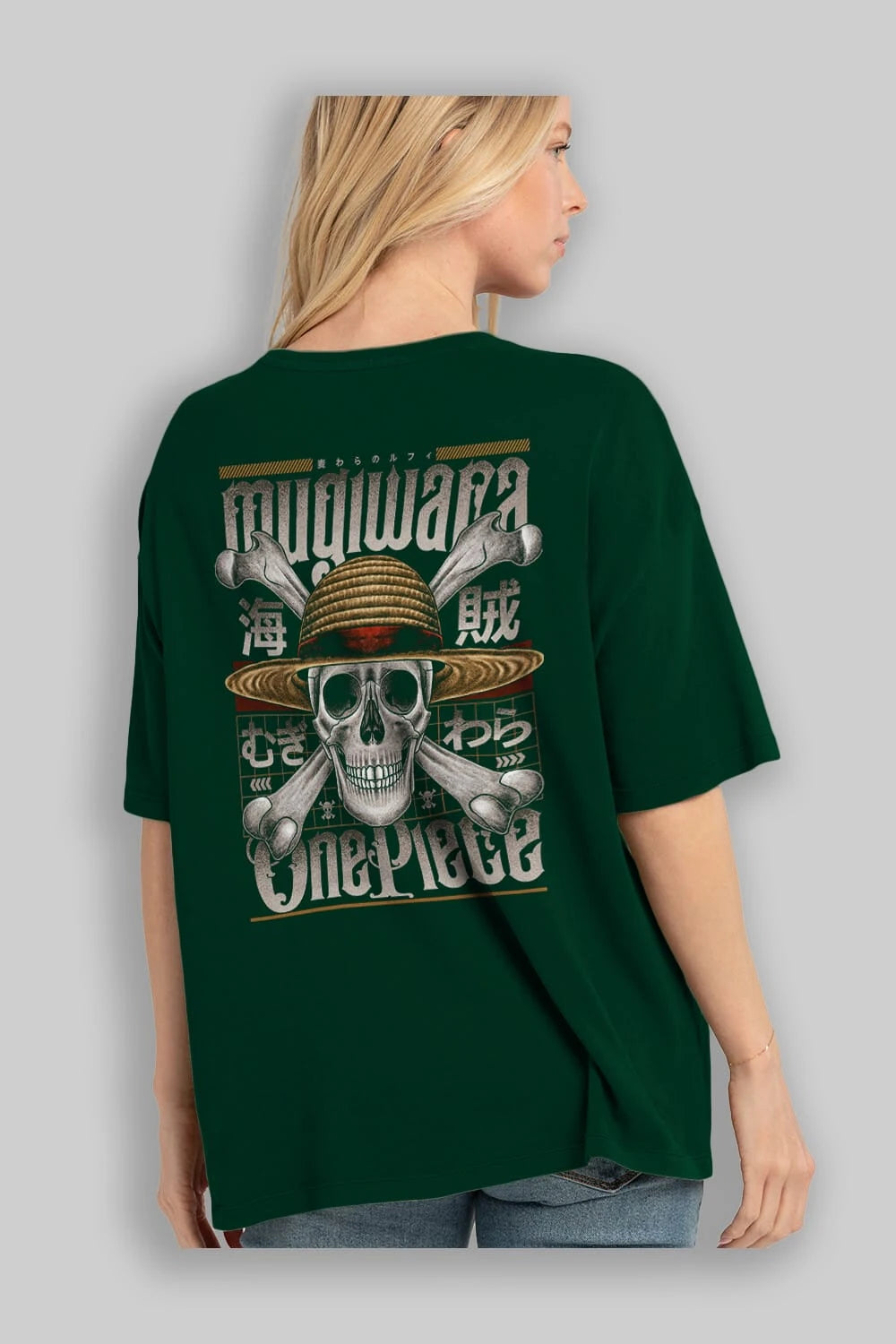 ONE PIECE (2) Anime Arka Baskılı Oversize t-shirt Erkek Kadın Unisex