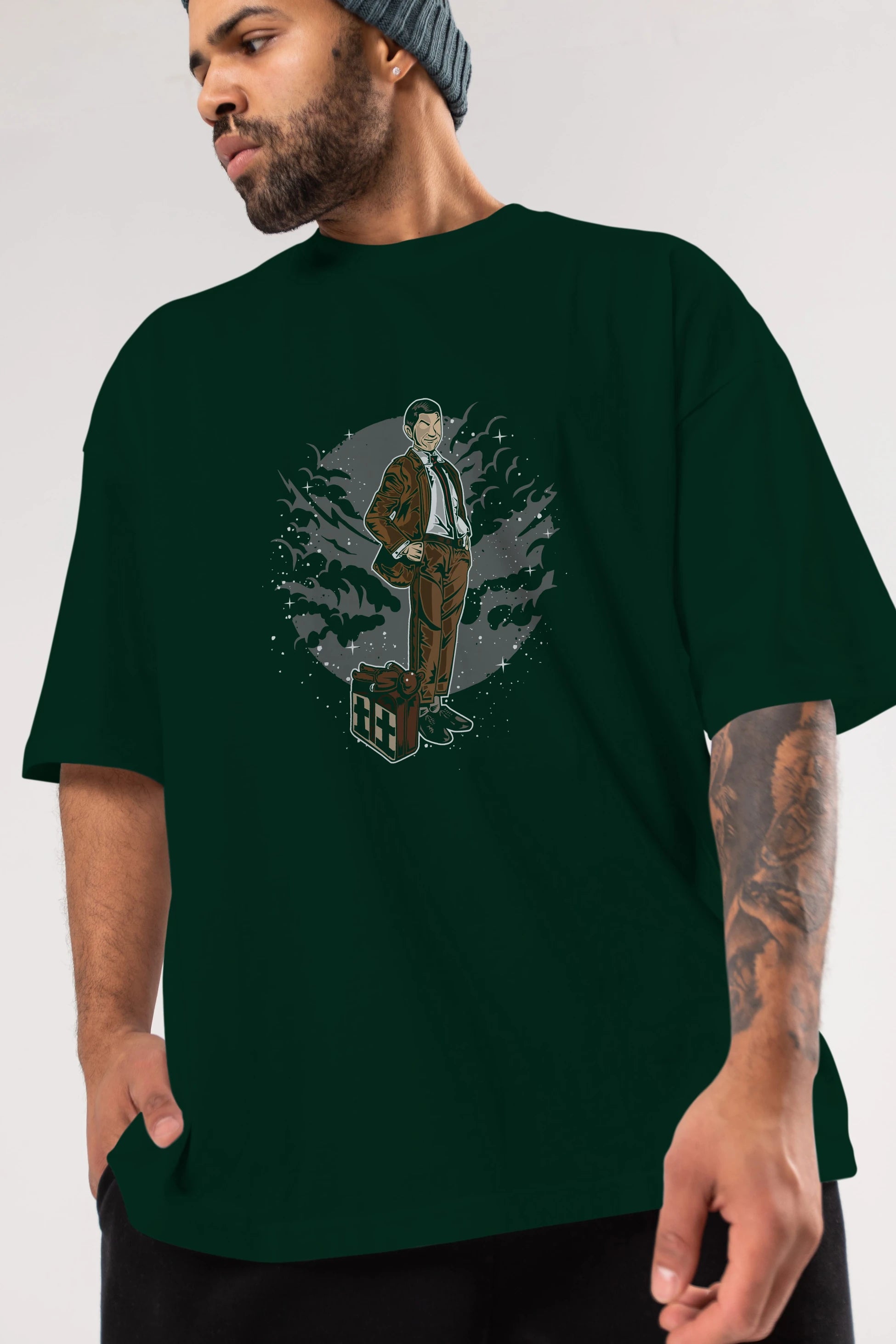Mr Bean Ön Baskılı Oversize t-shirt Erkek Kadın Unisex %100 Pamuk tişort