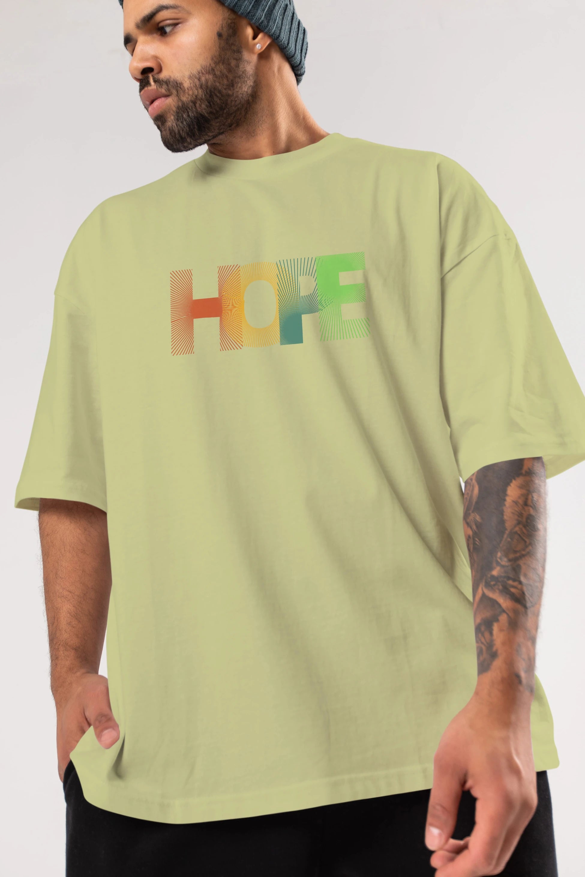 Hope Ön Baskılı Oversize t-shirt Erkek Kadın Unisex