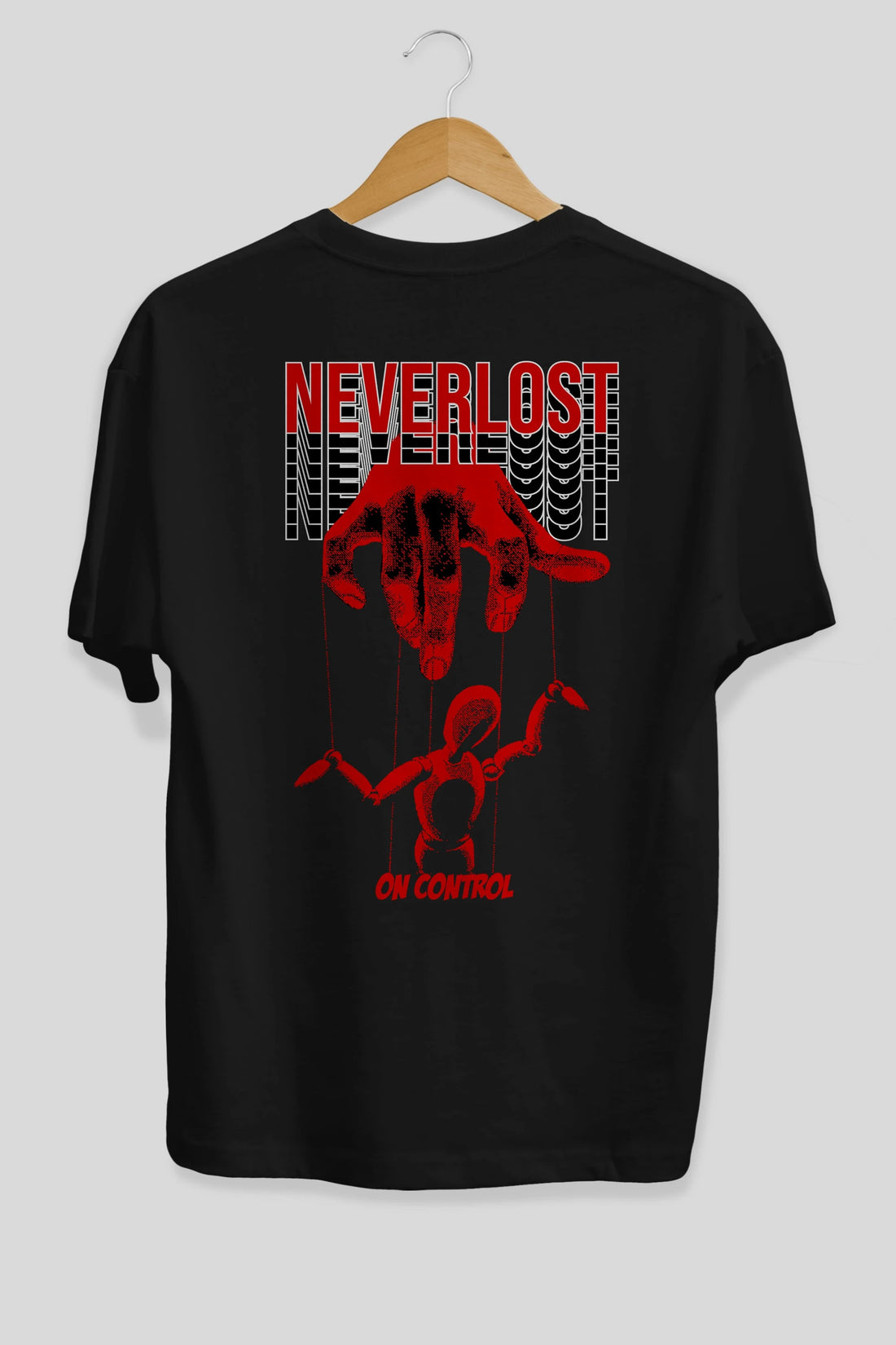 Neverlost on Control Arka Baskılı Oversize t-shirt Erkek Kadın Unisex