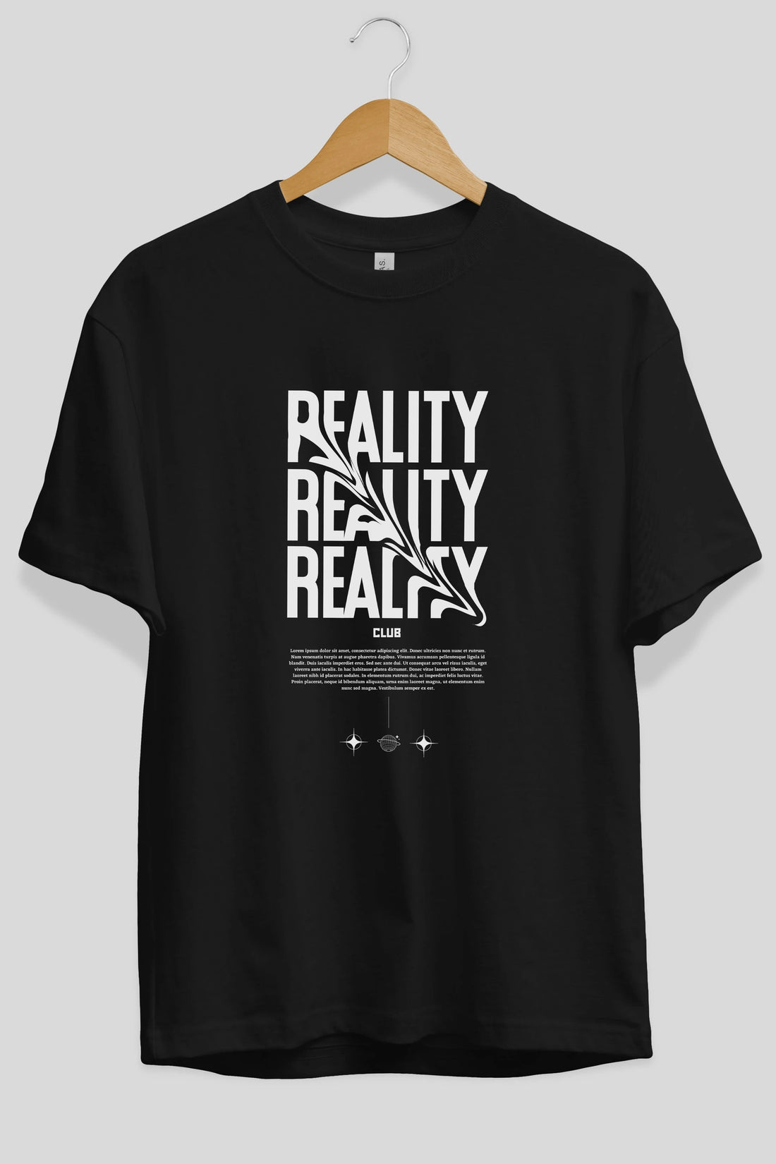 Reality Yazılı Ön Baskılı Oversize t-shirt Erkek Kadın Unisex