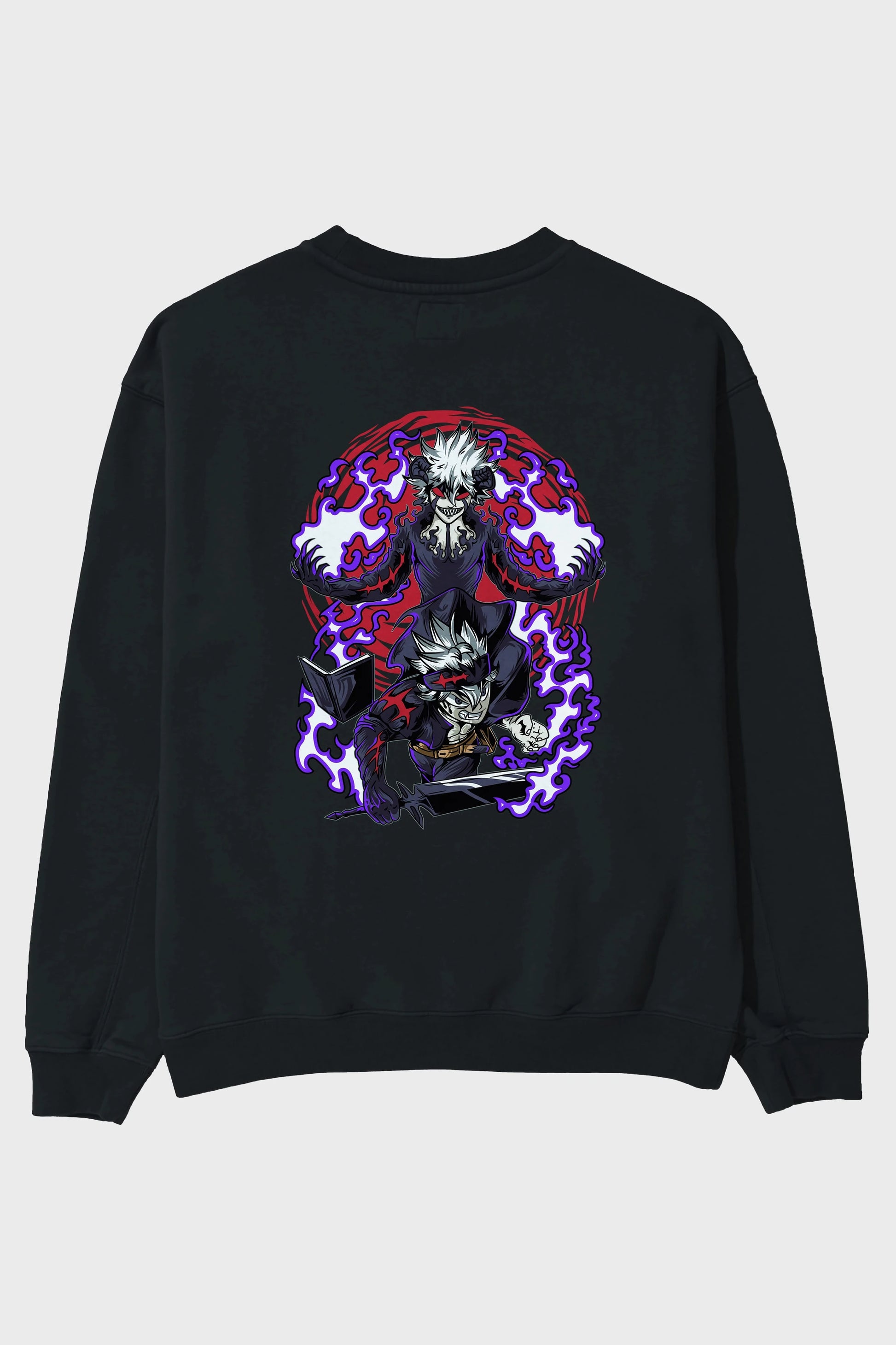 BLACK CLOVER DEVIL UNION Anime Arka Baskılı Oversize Sweatshirt Erkek Kadın Unisex