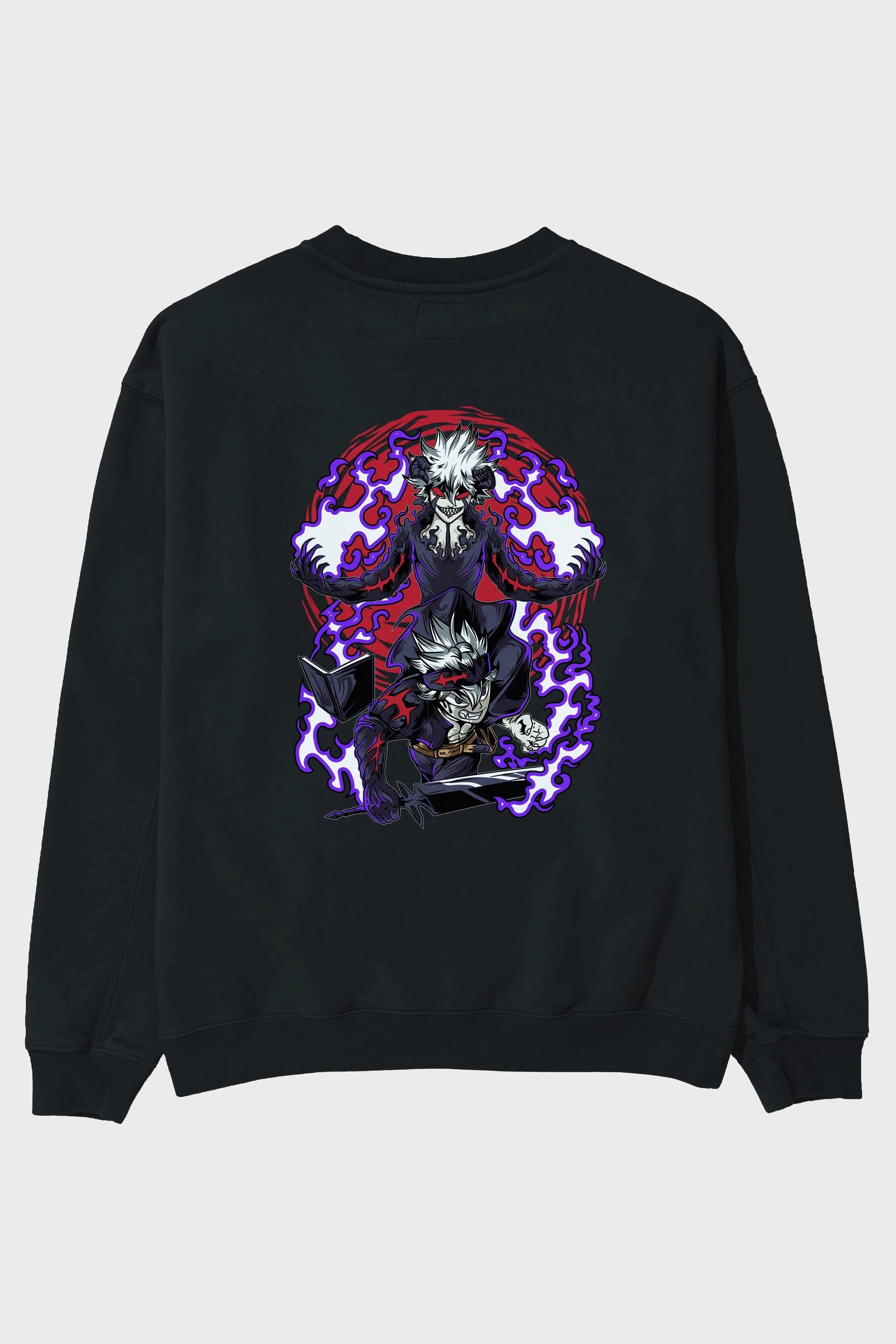 BLACK CLOVER DEVIL UNION Anime Arka Baskılı Oversize Sweatshirt Erkek Kadın Unisex
