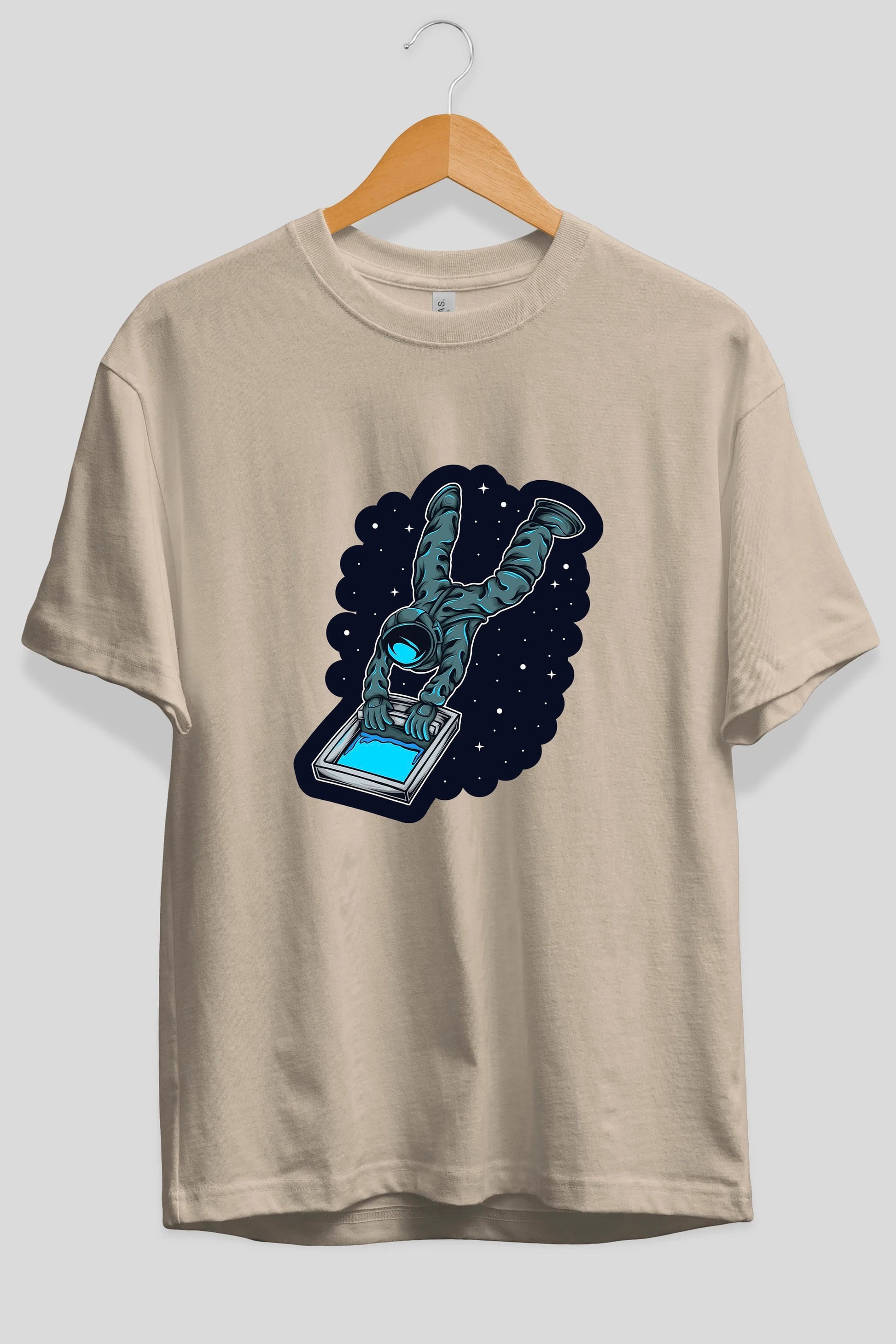 Astroscreen Sticker Ön Baskılı Oversize t-shirt Erkek Kadın Unisex