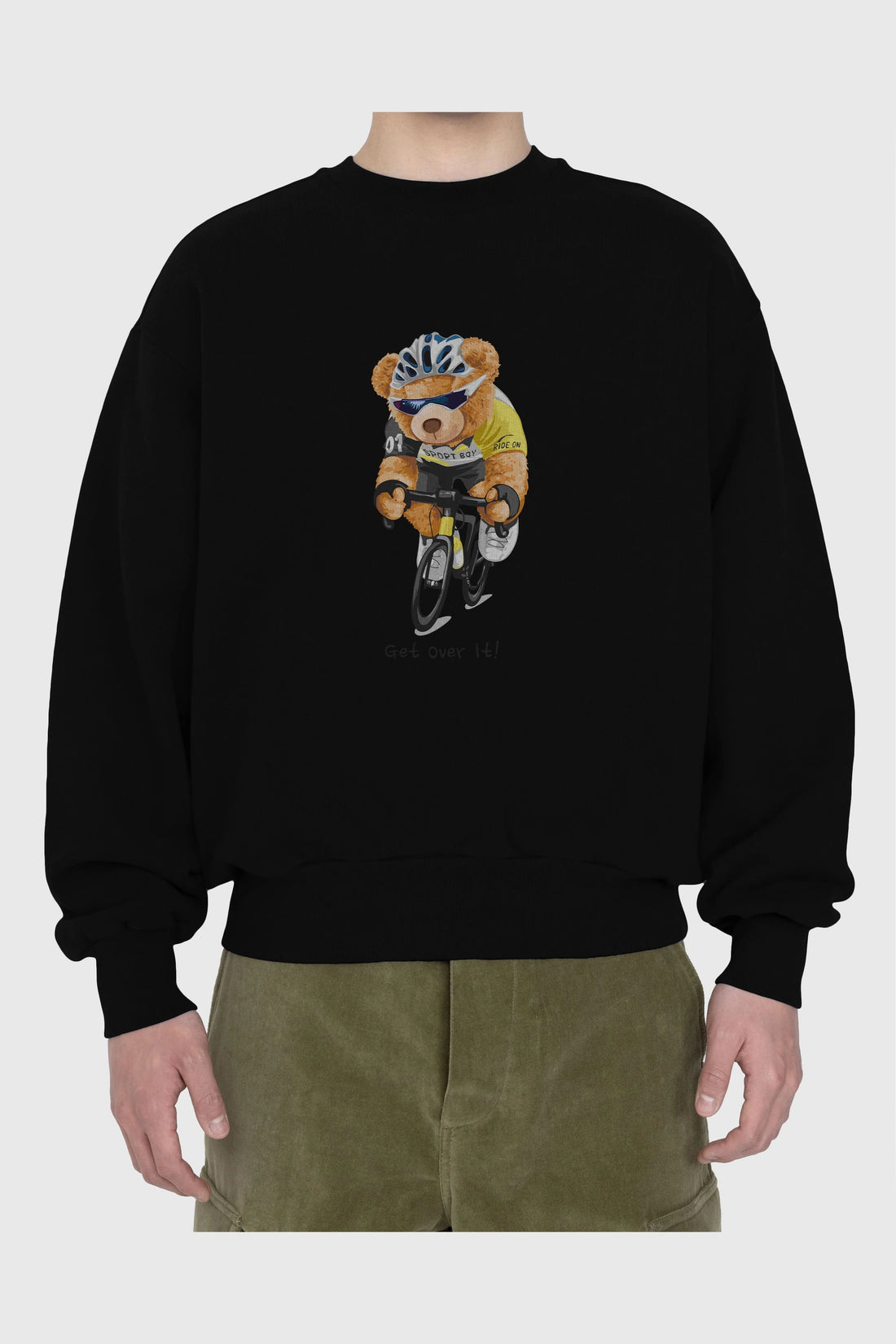 Teddy Bear Sport Boy Ön Baskılı Oversize Sweatshirt Erkek Kadın Unisex