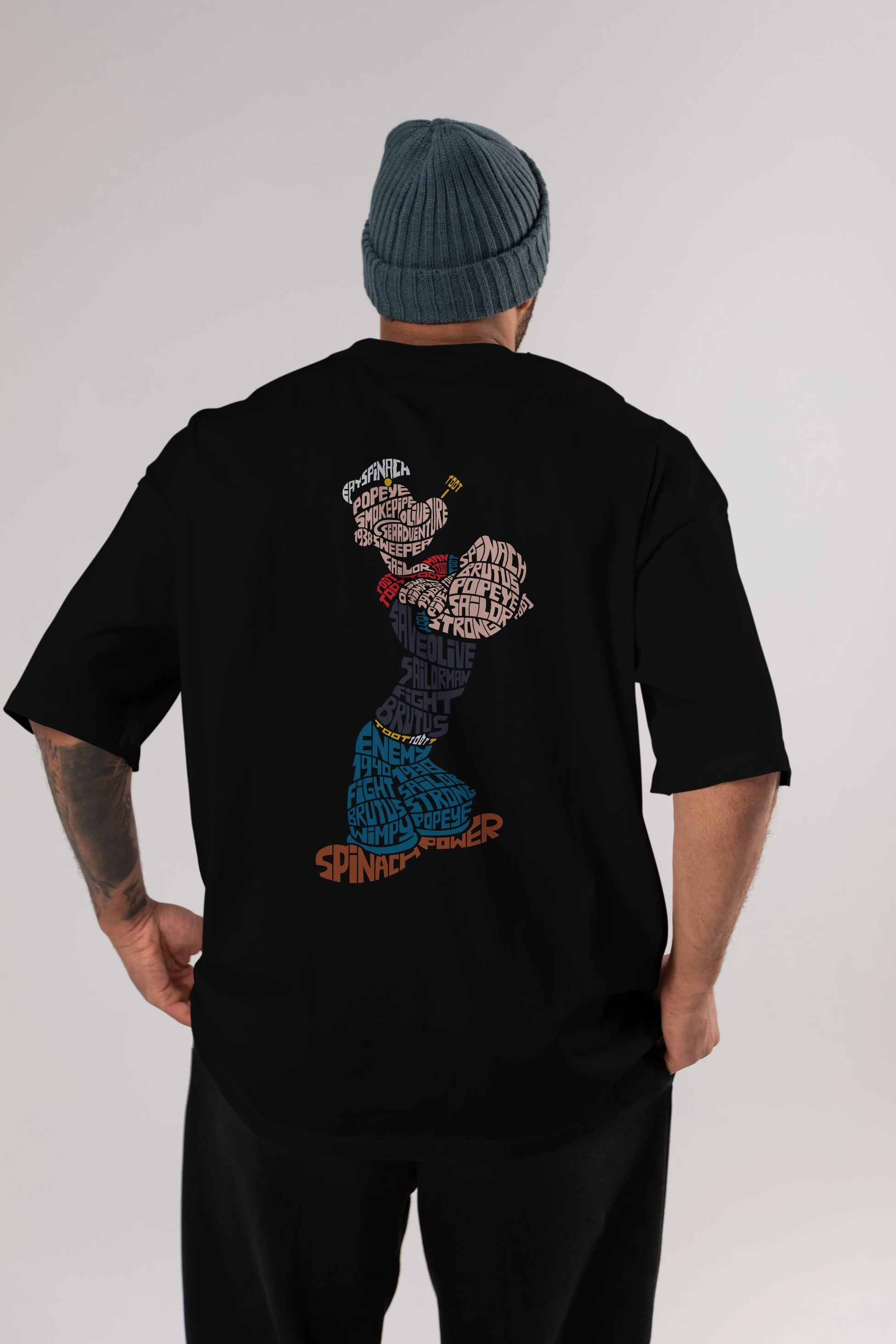 Sailorman Arka Baskılı Oversize t-shirt %100 pamuk Erkek Kadın Unisex