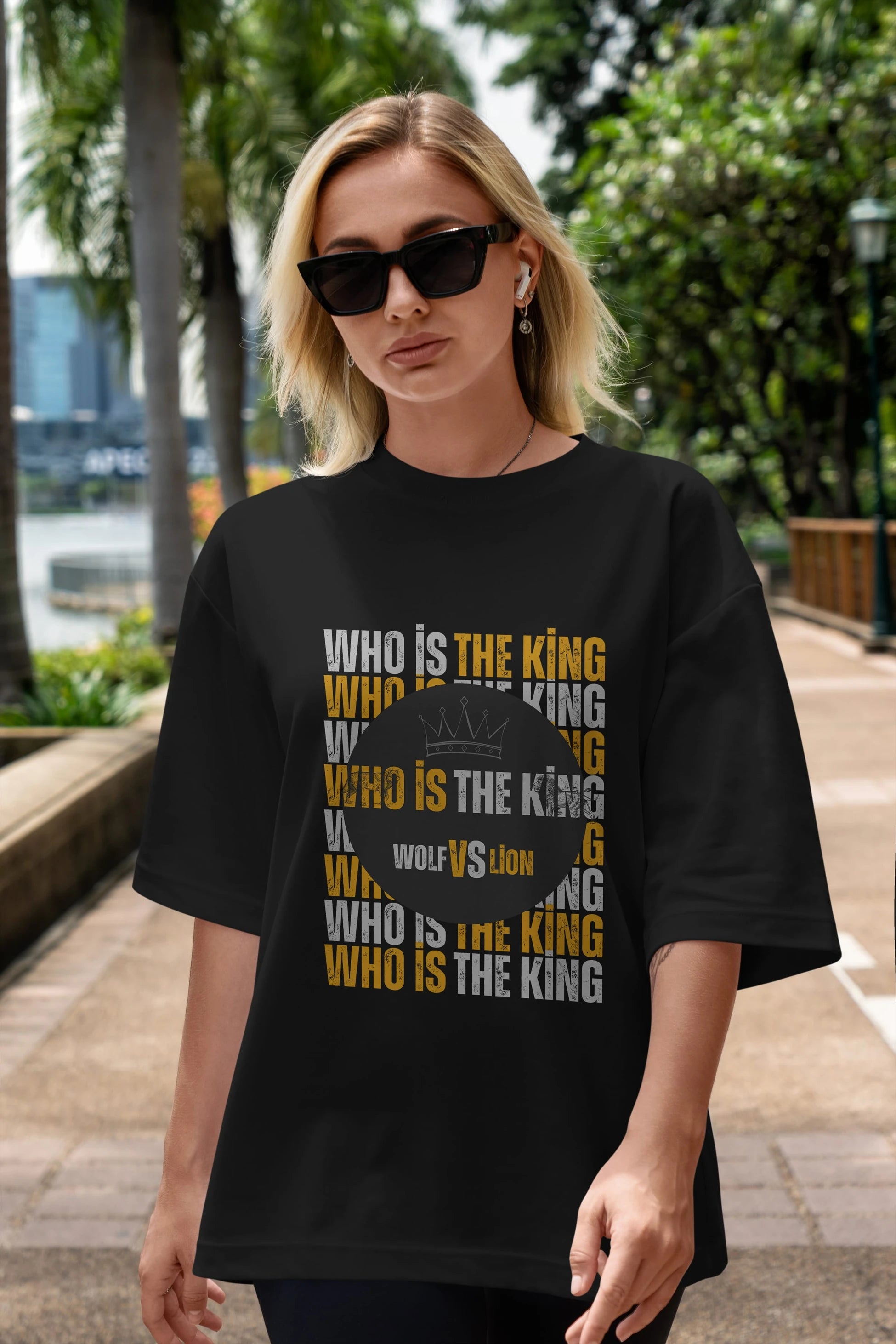 Who Is The King Yazılı Ön Baskılı Oversize t-shirt Erkek Kadın Unisex