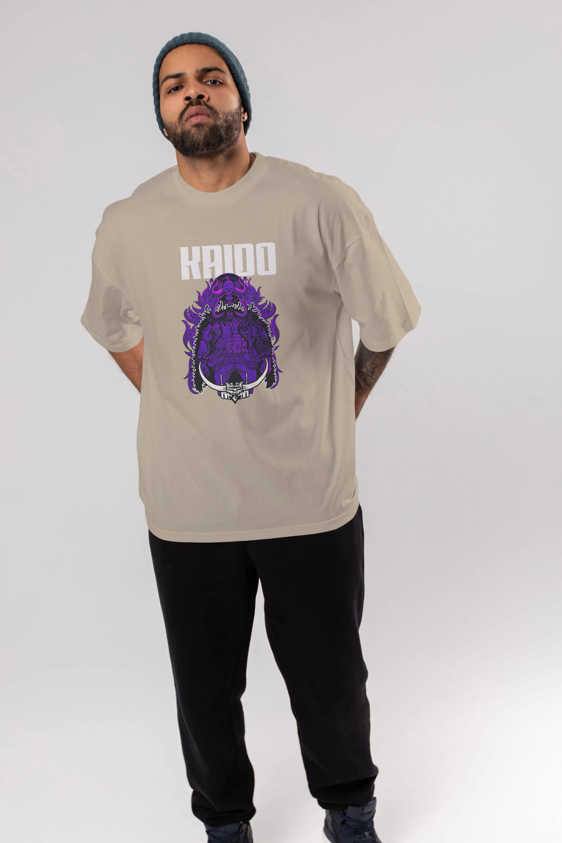 Kaido Anime Ön Baskılı Oversize t-shirt Erkek Kadın Unisex