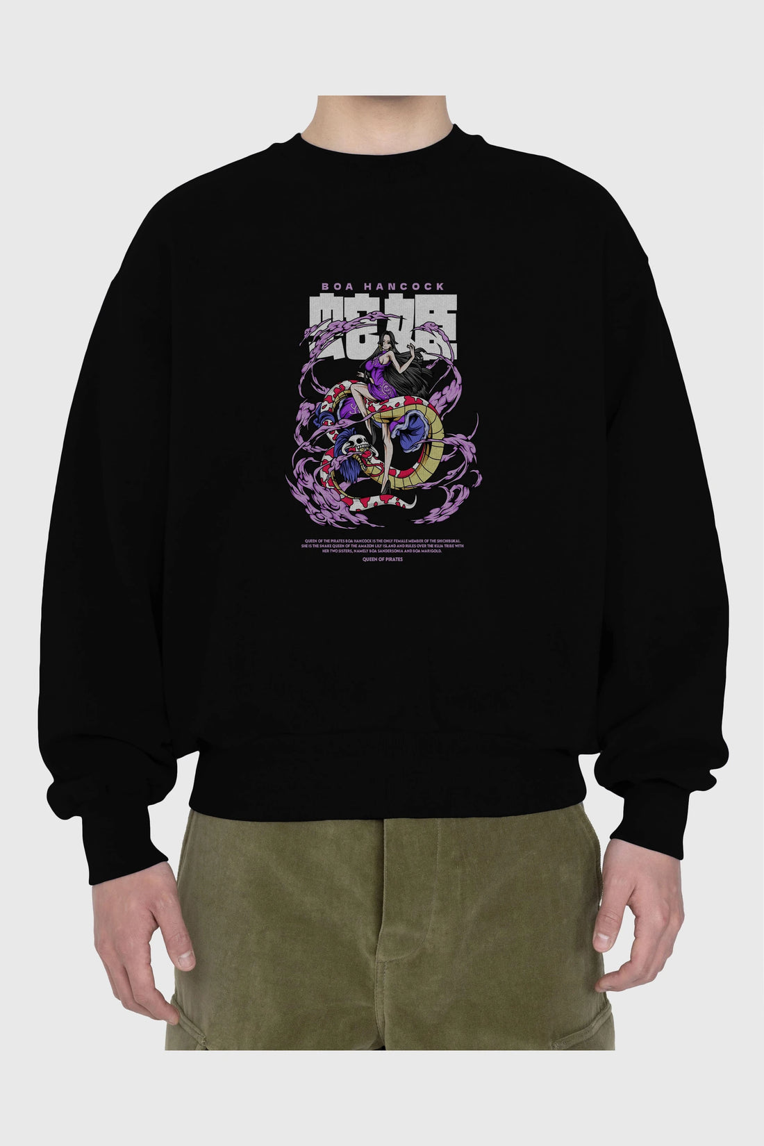 Boa Hancock Anime Ön Baskılı Oversize Sweatshirt Erkek Kadın Unisex
