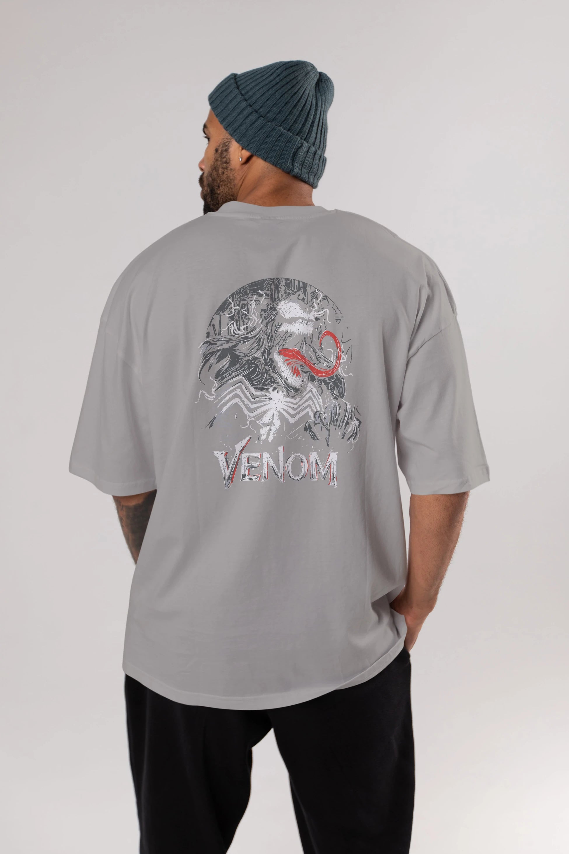 Venom (13) Arka Baskılı Oversize t-shirt Erkek Kadın Unisex %100 Pamuk Bisiklet Yaka tişort