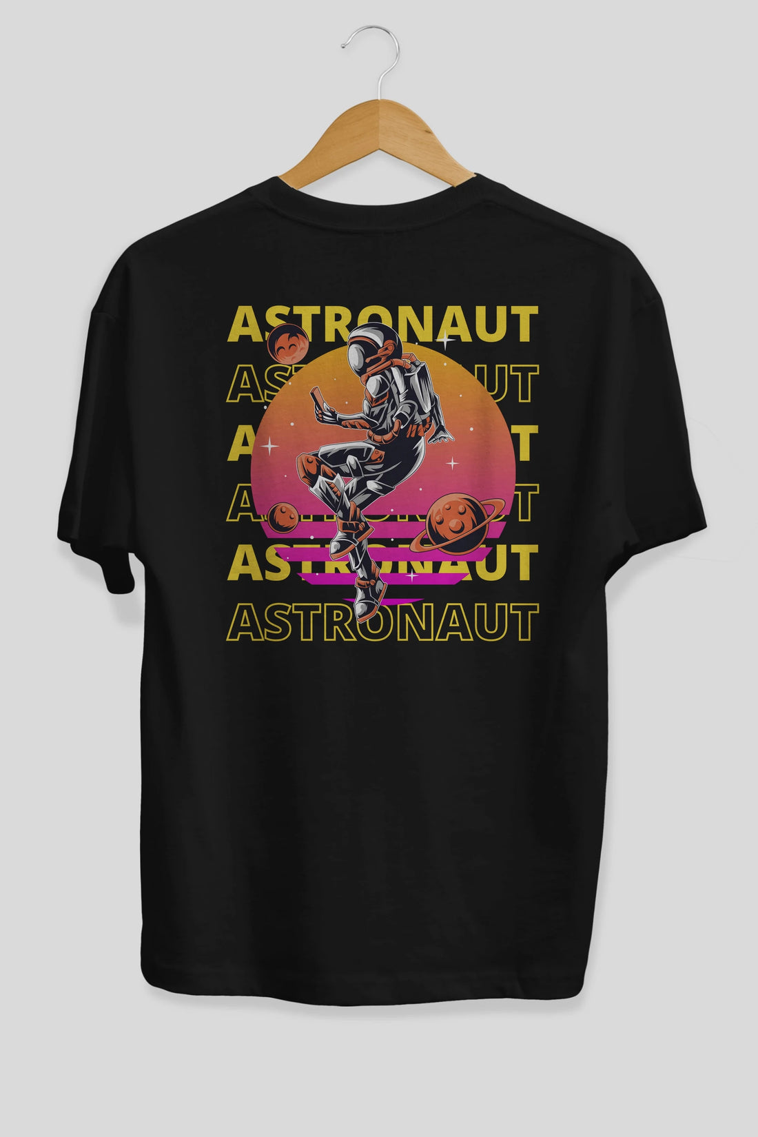 Astronaut Streetwear 2 Arka Baskılı Oversize t-shirt Erkek Kadın Unisex