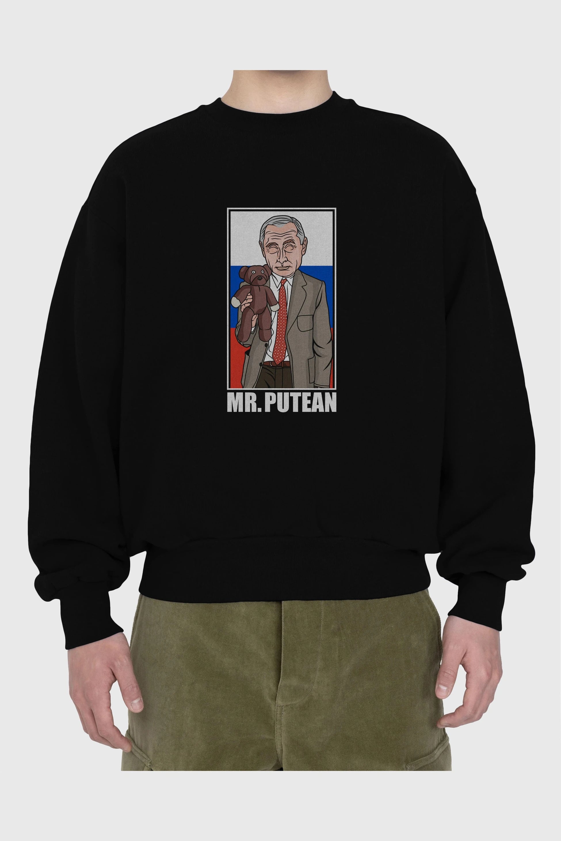 Mr Putean Ön Baskılı Oversize Sweatshirt Erkek Kadın Unisex