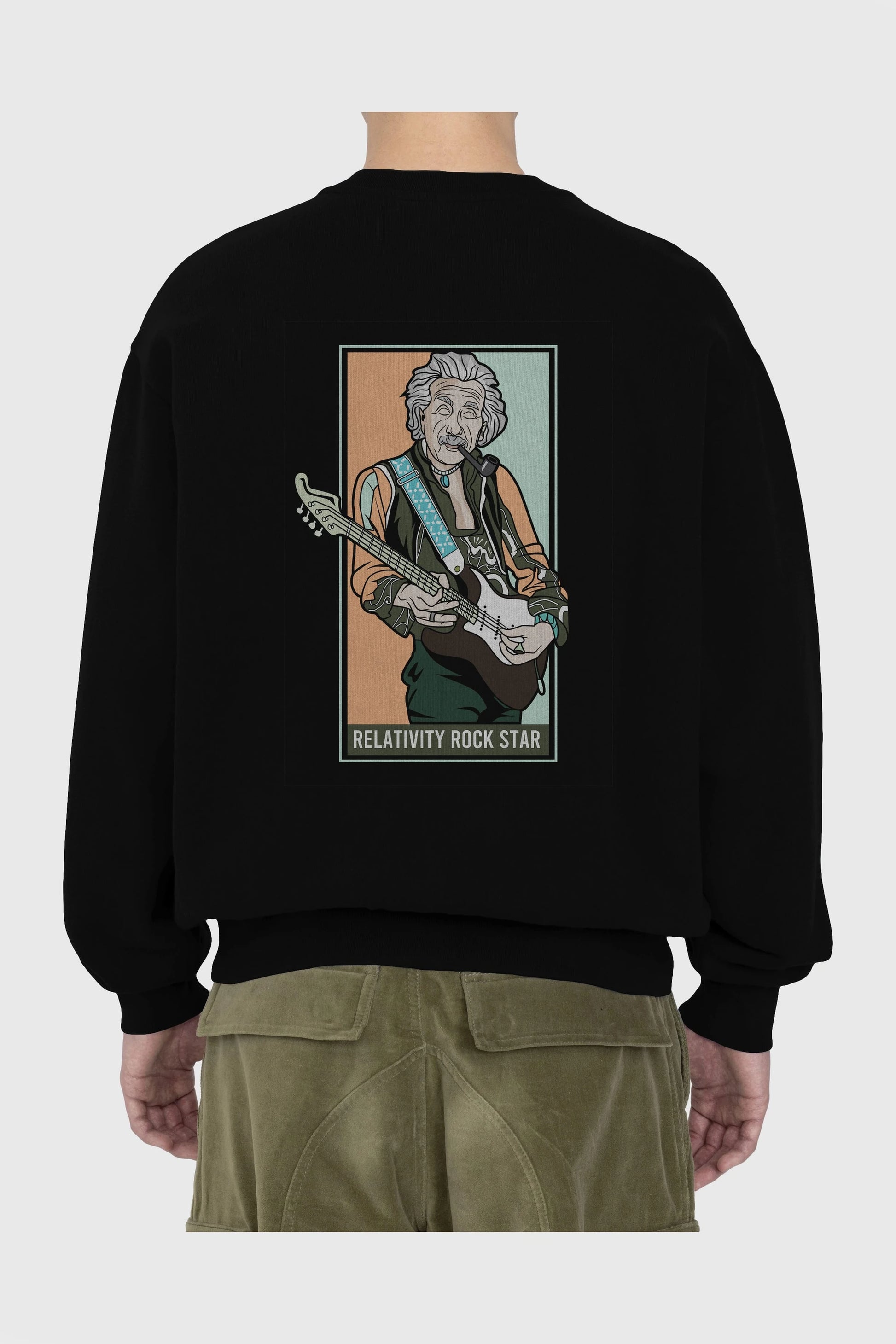 Jimmy Einstein Arka Baskılı Oversize Sweatshirt Erkek Kadın Unisex