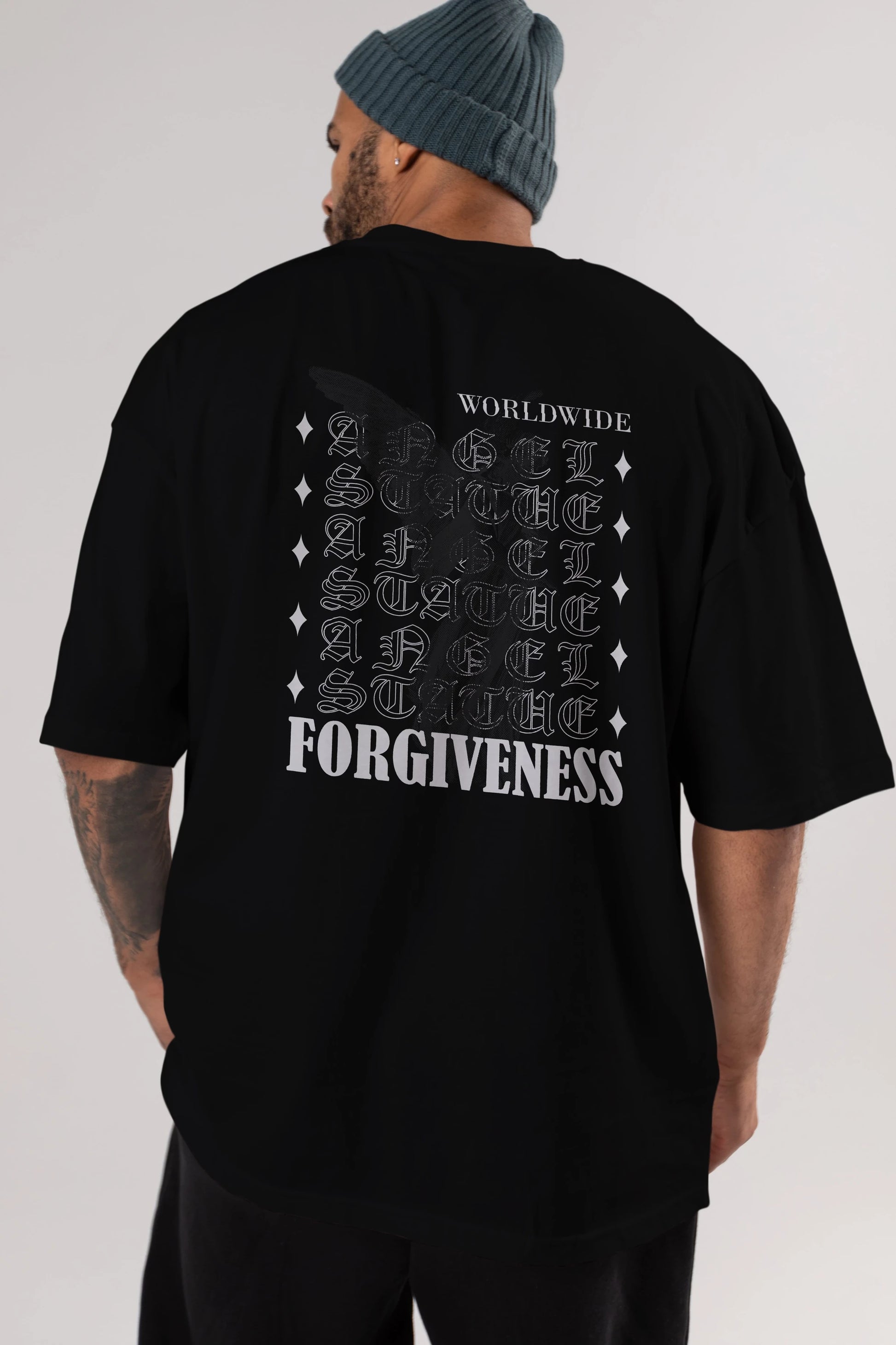 Angel Forgiveness Arka Baskılı Oversize t-shirt Erkek Kadın Unisex
