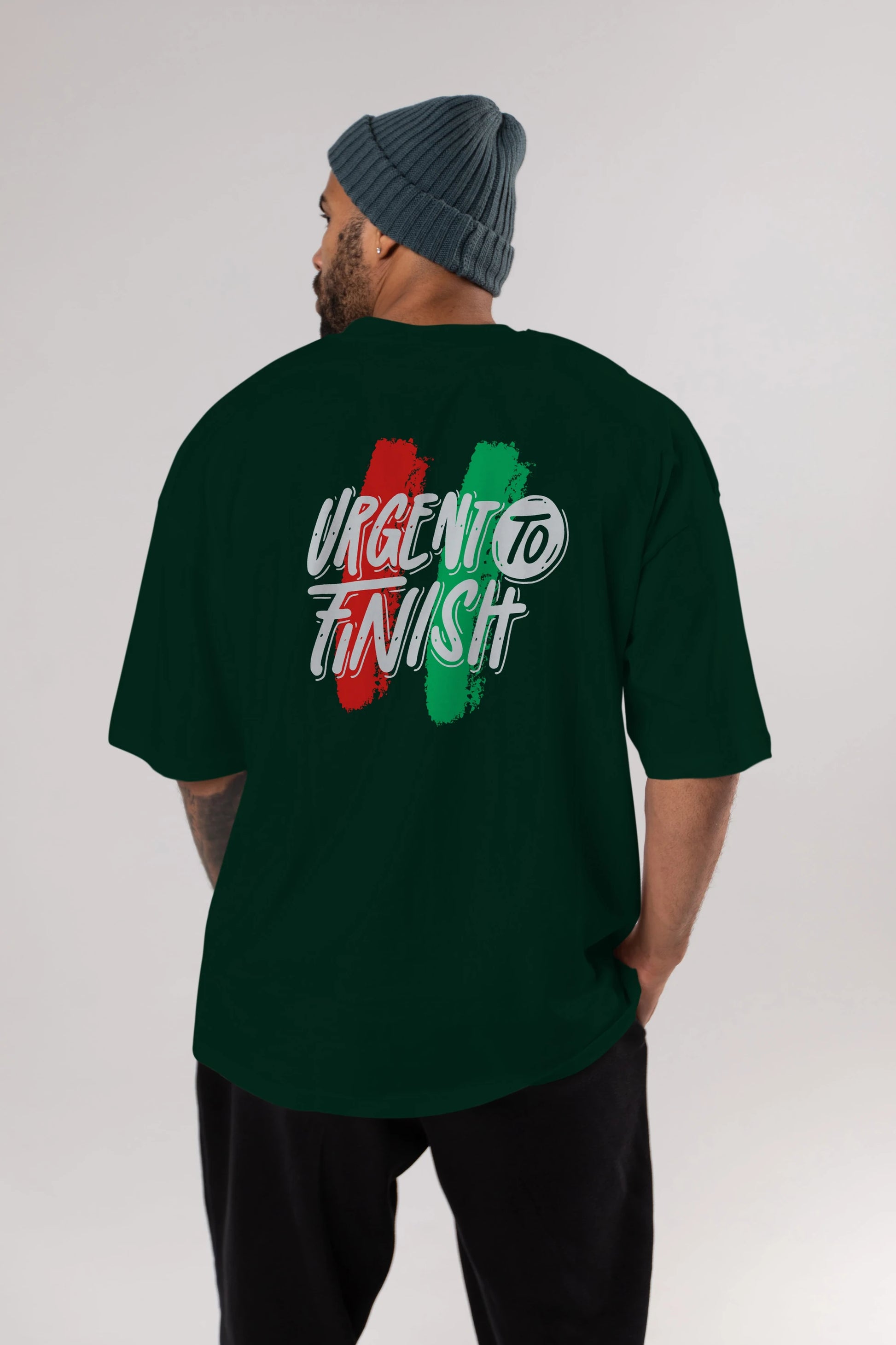 Urgent To Finish Arka Baskılı Oversize t-shirt Erkek Kadın Unisex