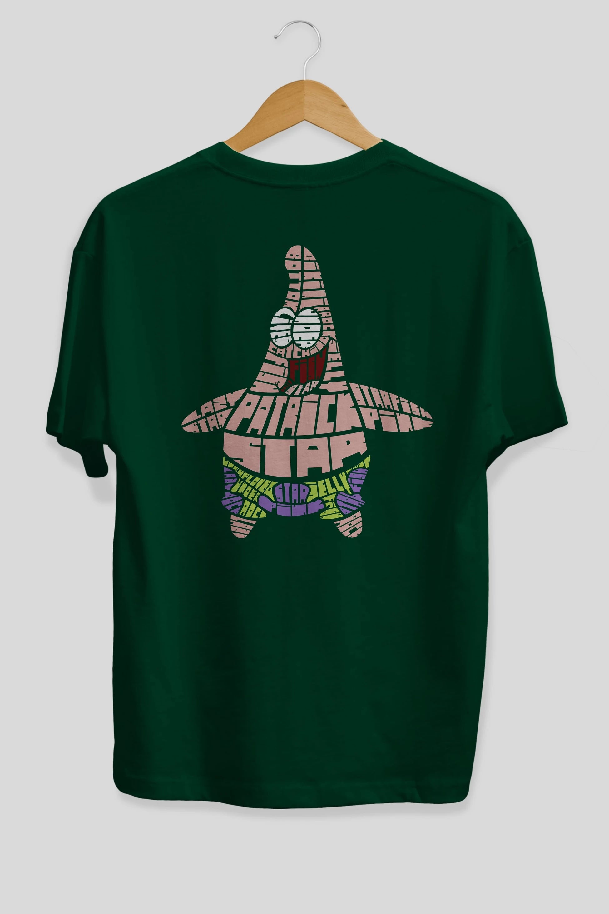 Patrick Star Arka Baskılı Oversize t-shirt %100 pamuk Erkek Kadın Unisex