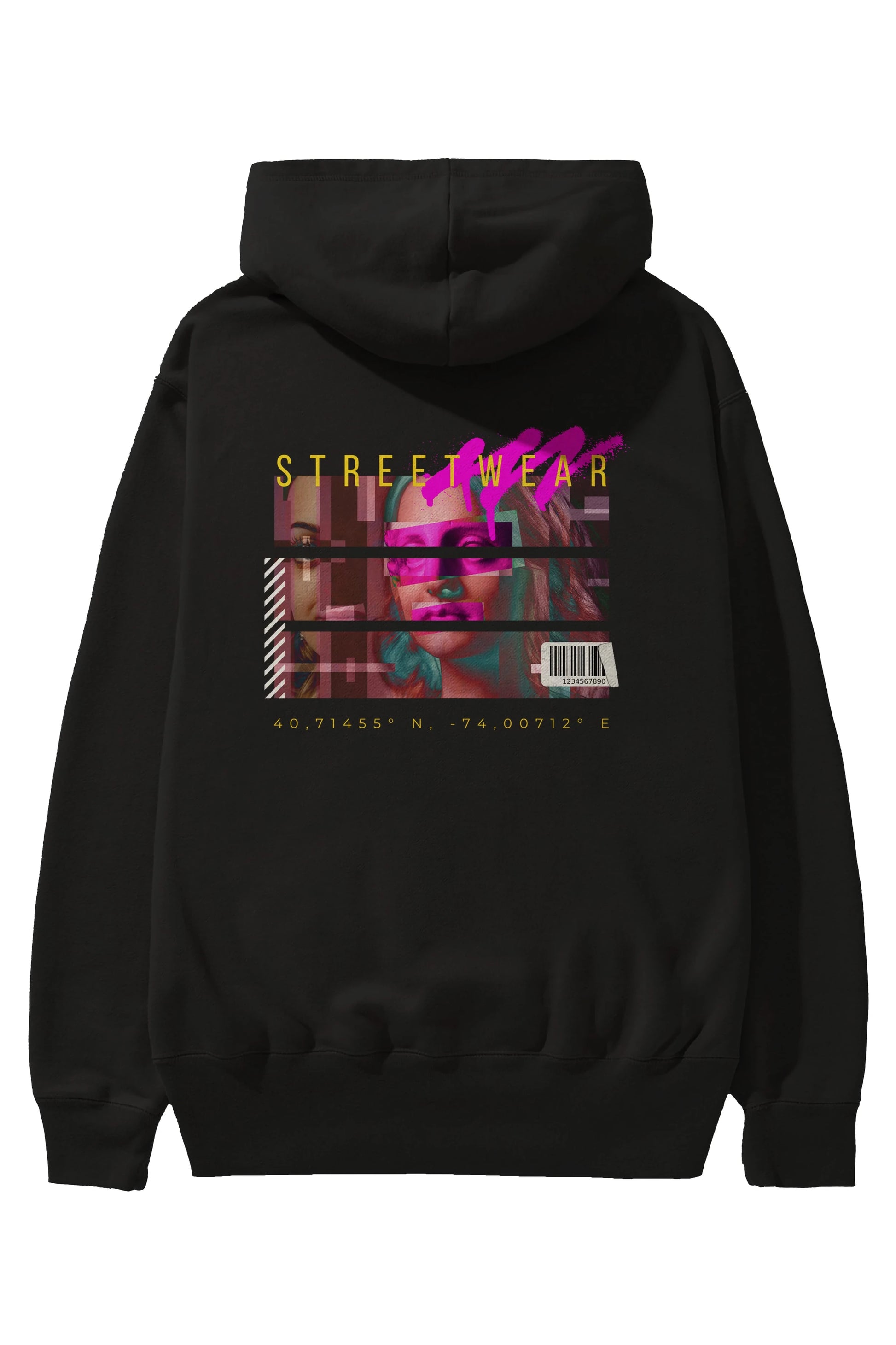 Futuristic Streetwear 2 Arka Baskılı Oversize Hoodie Kapüşonlu Sweatshirt Erkek Kadın Unisex