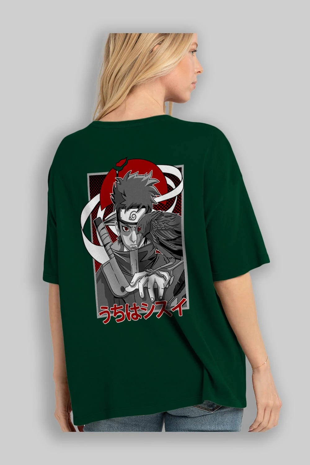 SHISUI UCHIHA NARUTO Anime Arka Baskılı Oversize t-shirt Erkek Kadın Unisex