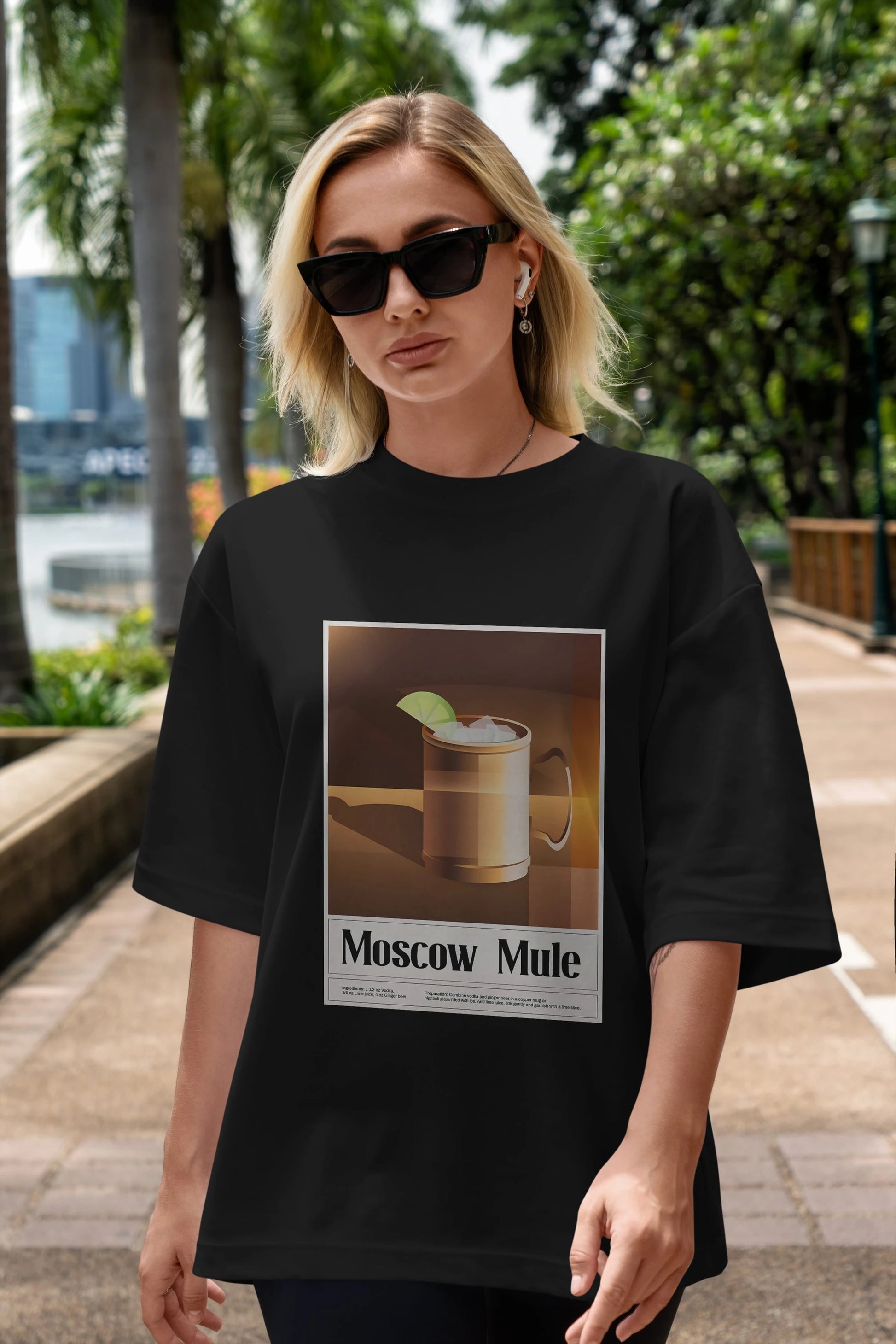 Moscow Mule 3 Ön Baskılı Oversize t-shirt Erkek Kadın Unisex %100 Pamuk Bisiklet Yaka tişort