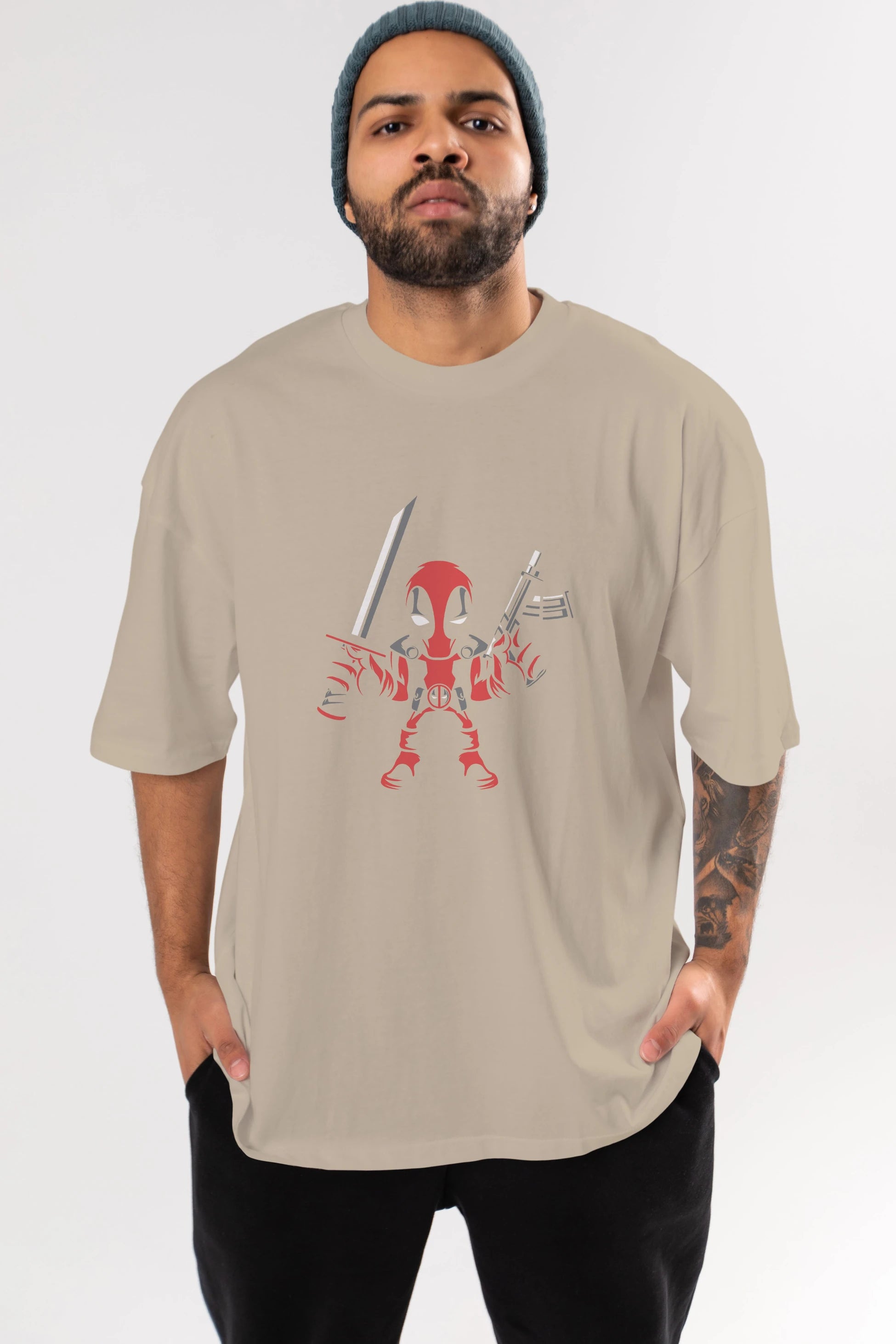 Deadpool (11) Ön Baskılı Oversize t-shirt Erkek Kadın Unisex %100 Pamuk Bisiklet Yaka tişort