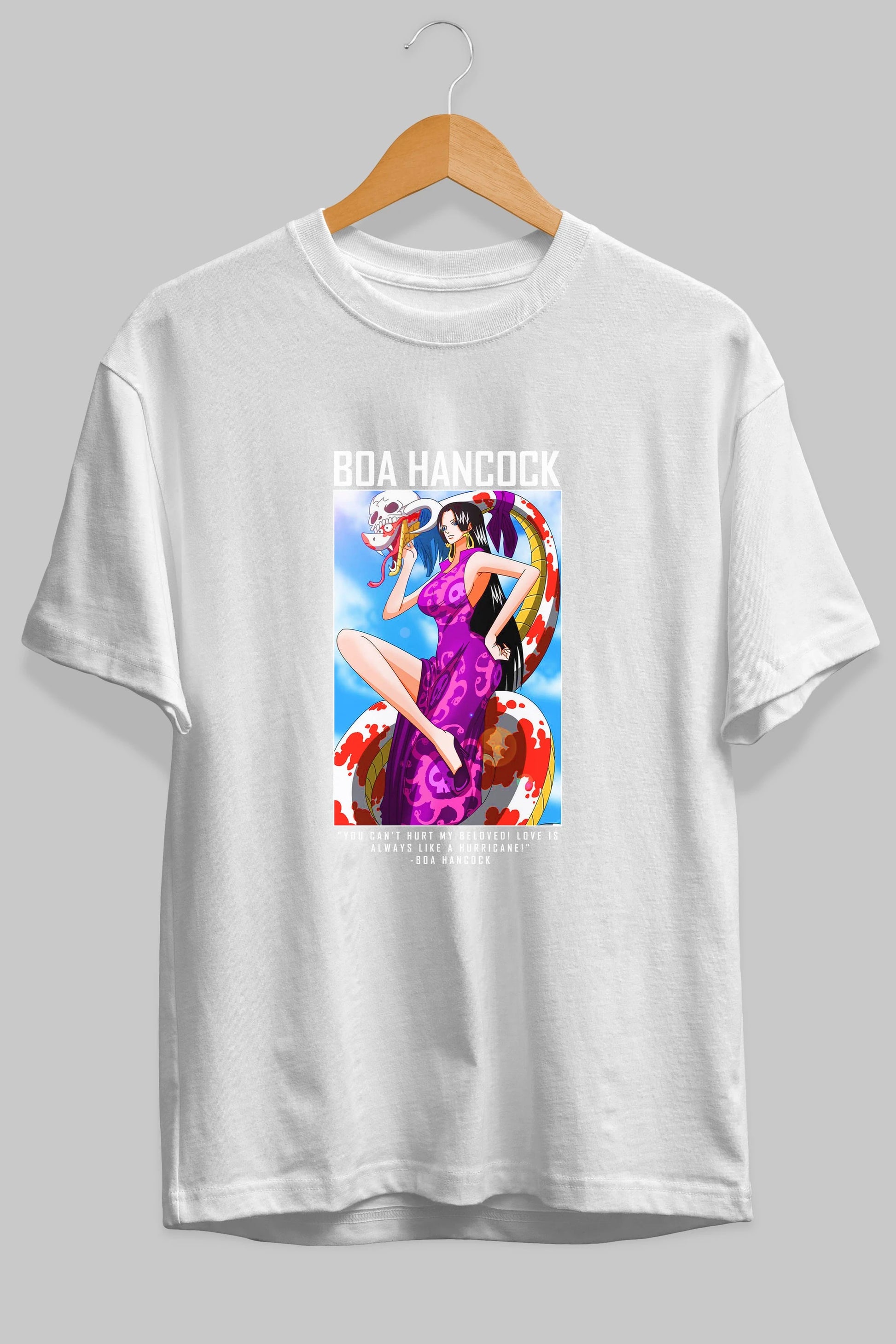 Boa Hancock Anime Ön Baskılı Oversize t-shirt Erkek Kadın Unisex
