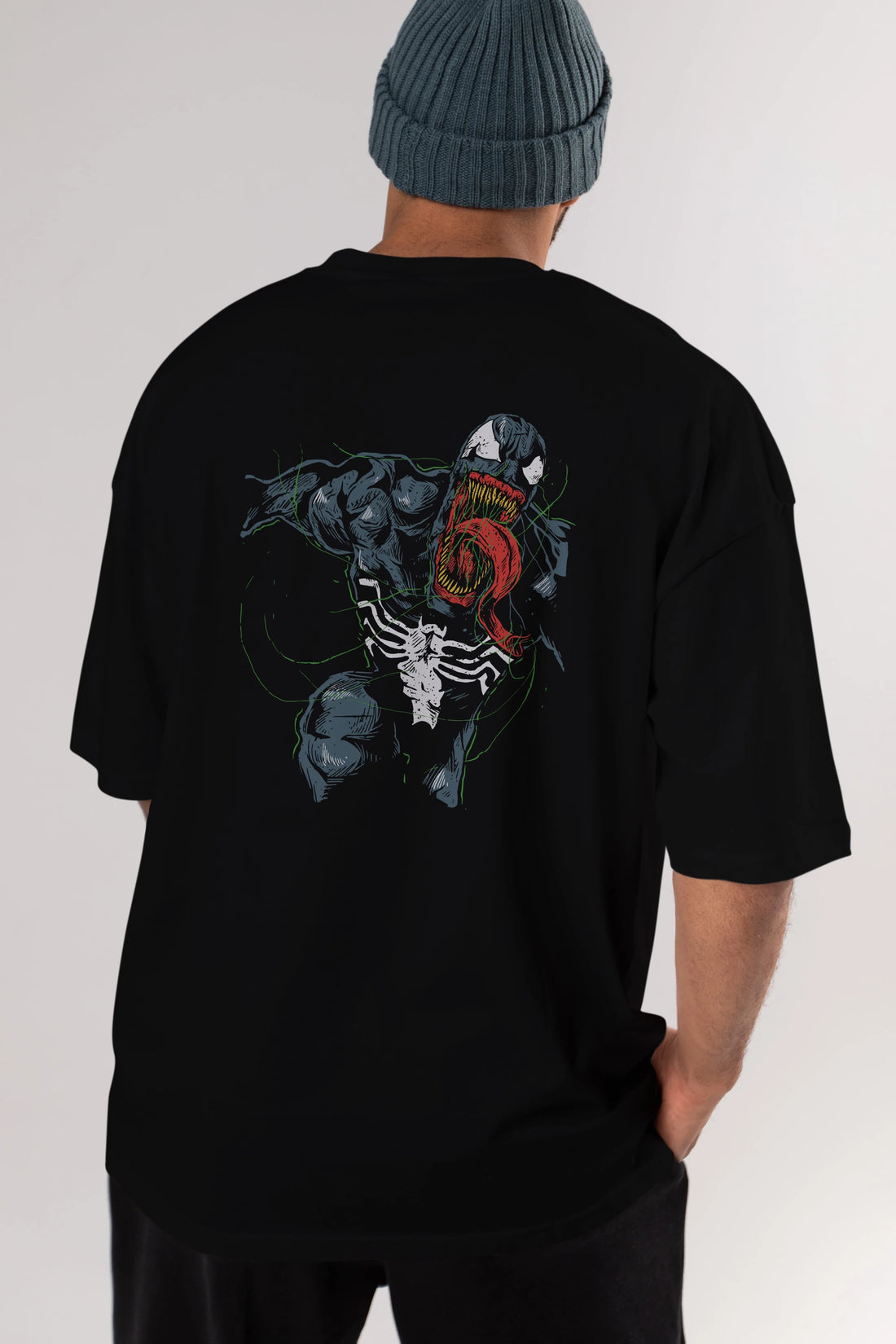 Venom (6) Arka Baskılı Oversize t-shirt Erkek Kadın Unisex %100 Pamuk Bisiklet Yaka tişort