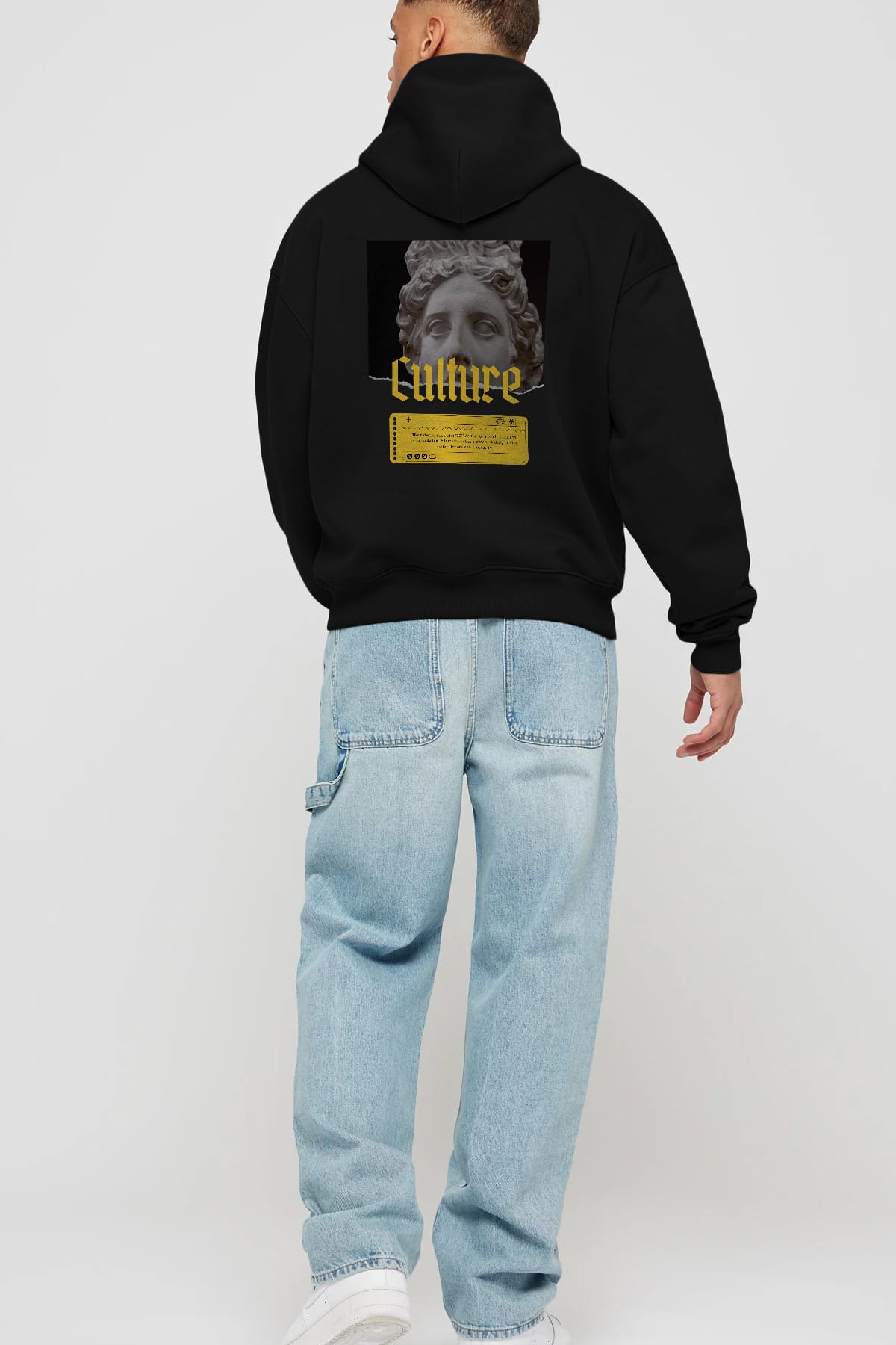 Culture Yazılı Arka Baskılı Oversize Hoodie Kapüşonlu Sweatshirt Erkek Kadın Unisex