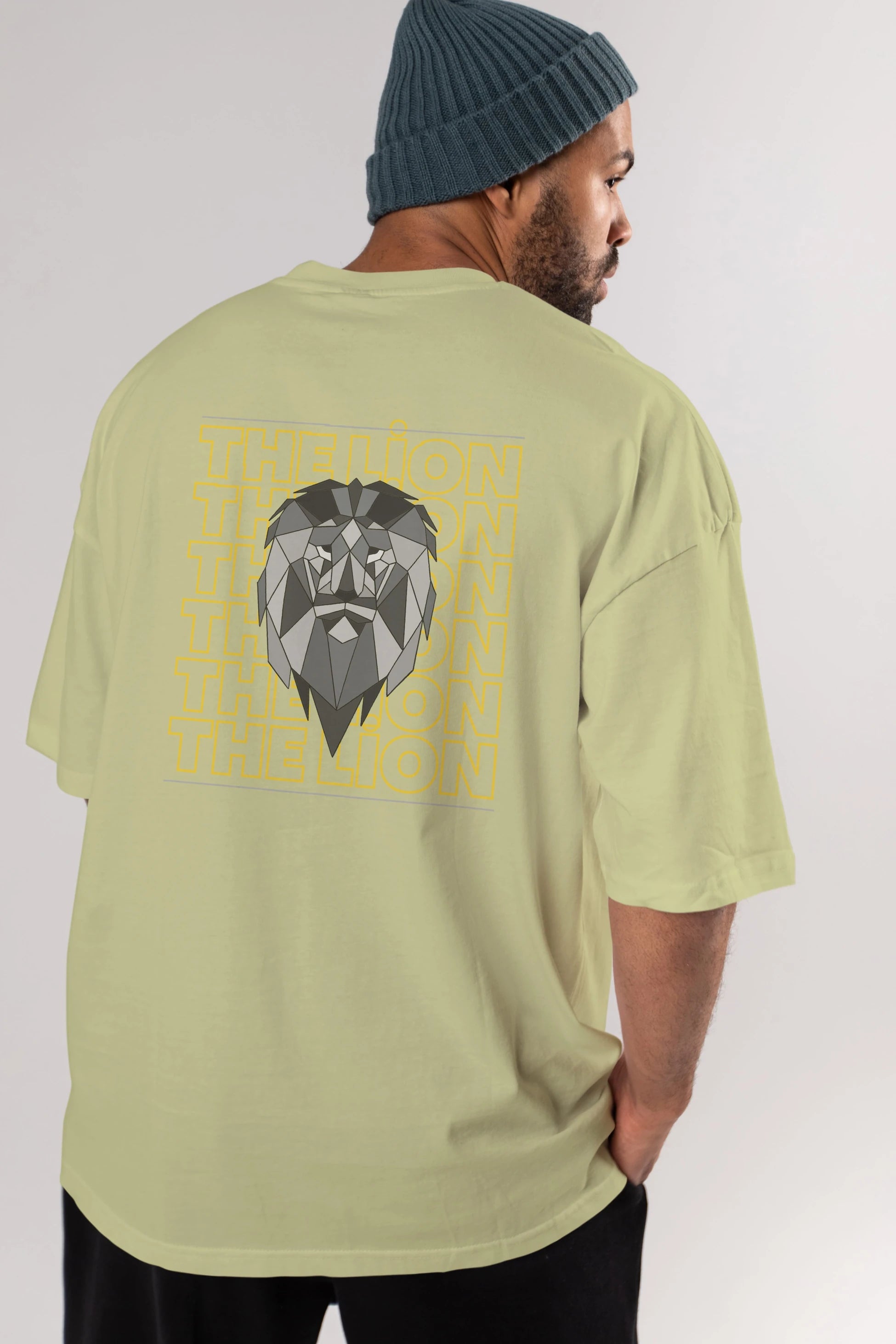 The Lion Yazılı Arka Baskılı Oversize t-shirt Erkek Kadın Unisex