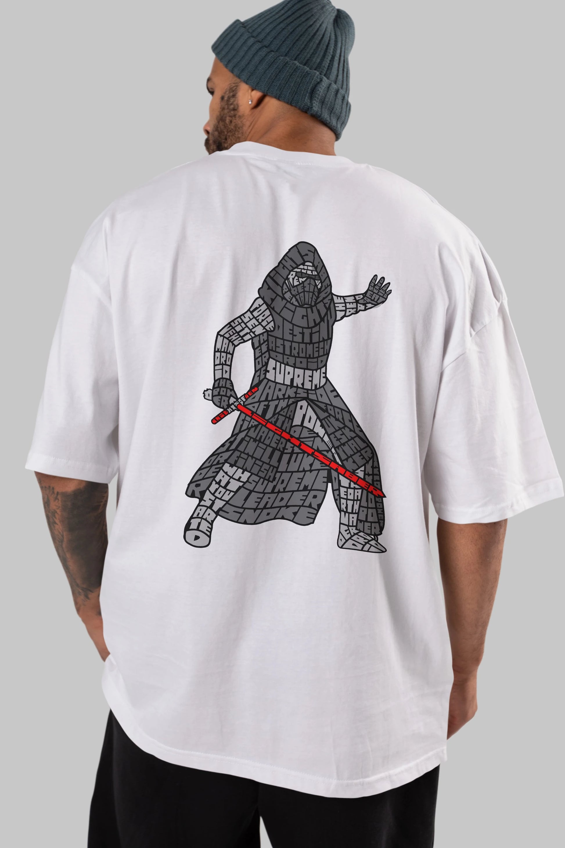 Kylo Arka Baskılı Oversize t-shirt %100 pamuk Erkek Kadın Unisex
