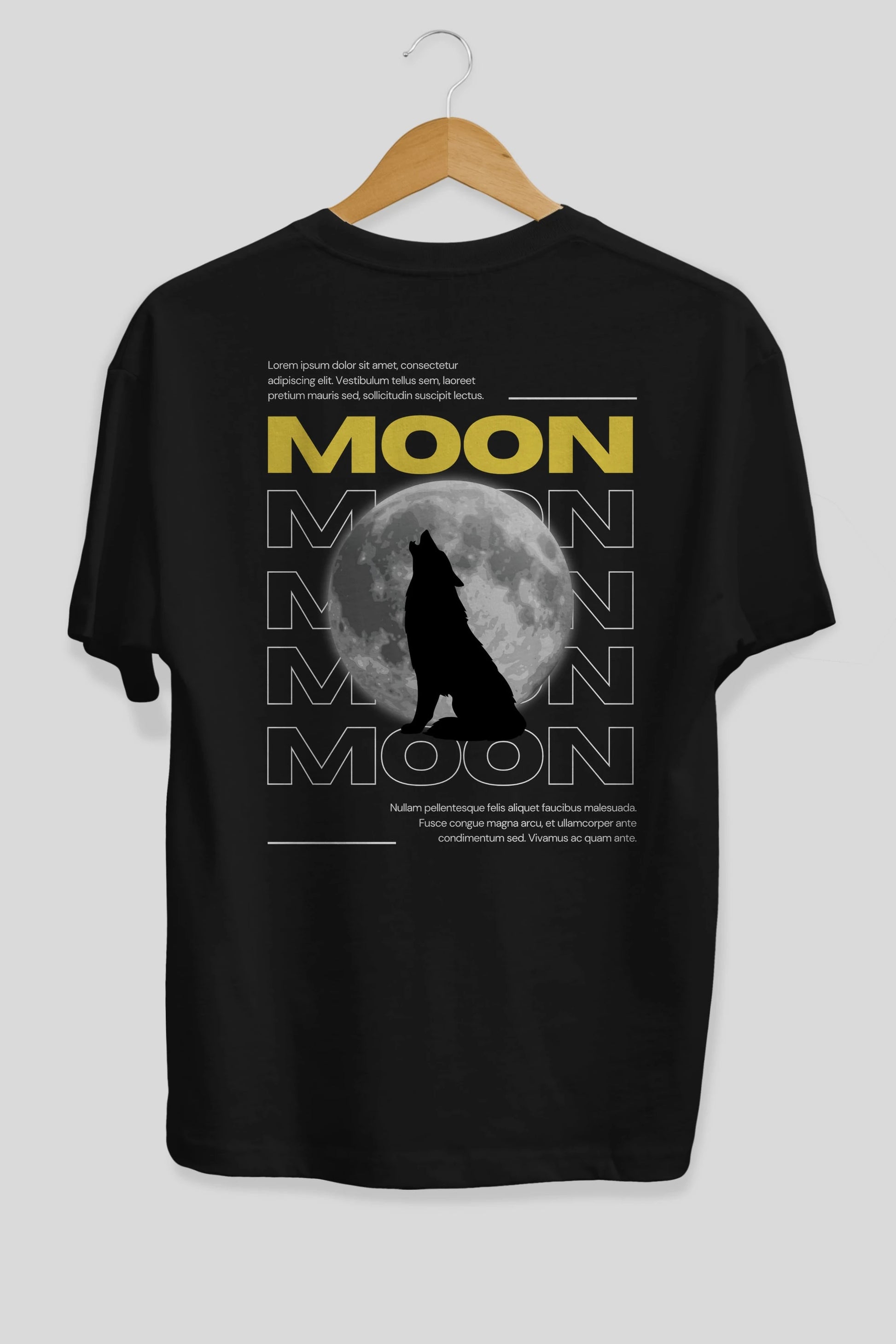 Moon Arka Baskılı Oversize t-shirt Erkek Kadın Unisex