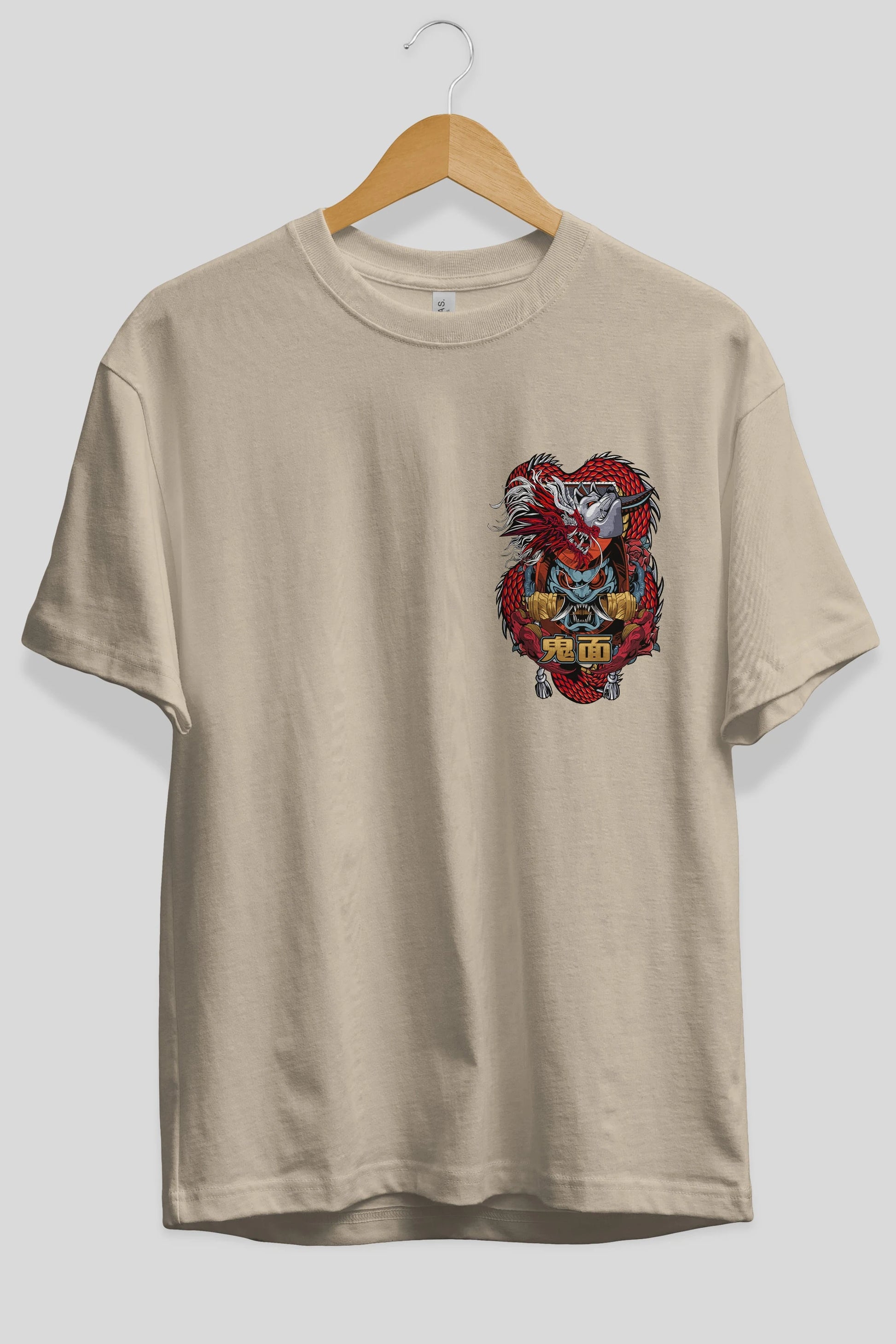 TRIBAL Ön Sol Baskılı Oversize t-shirt Erkek Kadın Unisex %100 Pamuk Bisiklet Yaka tişort