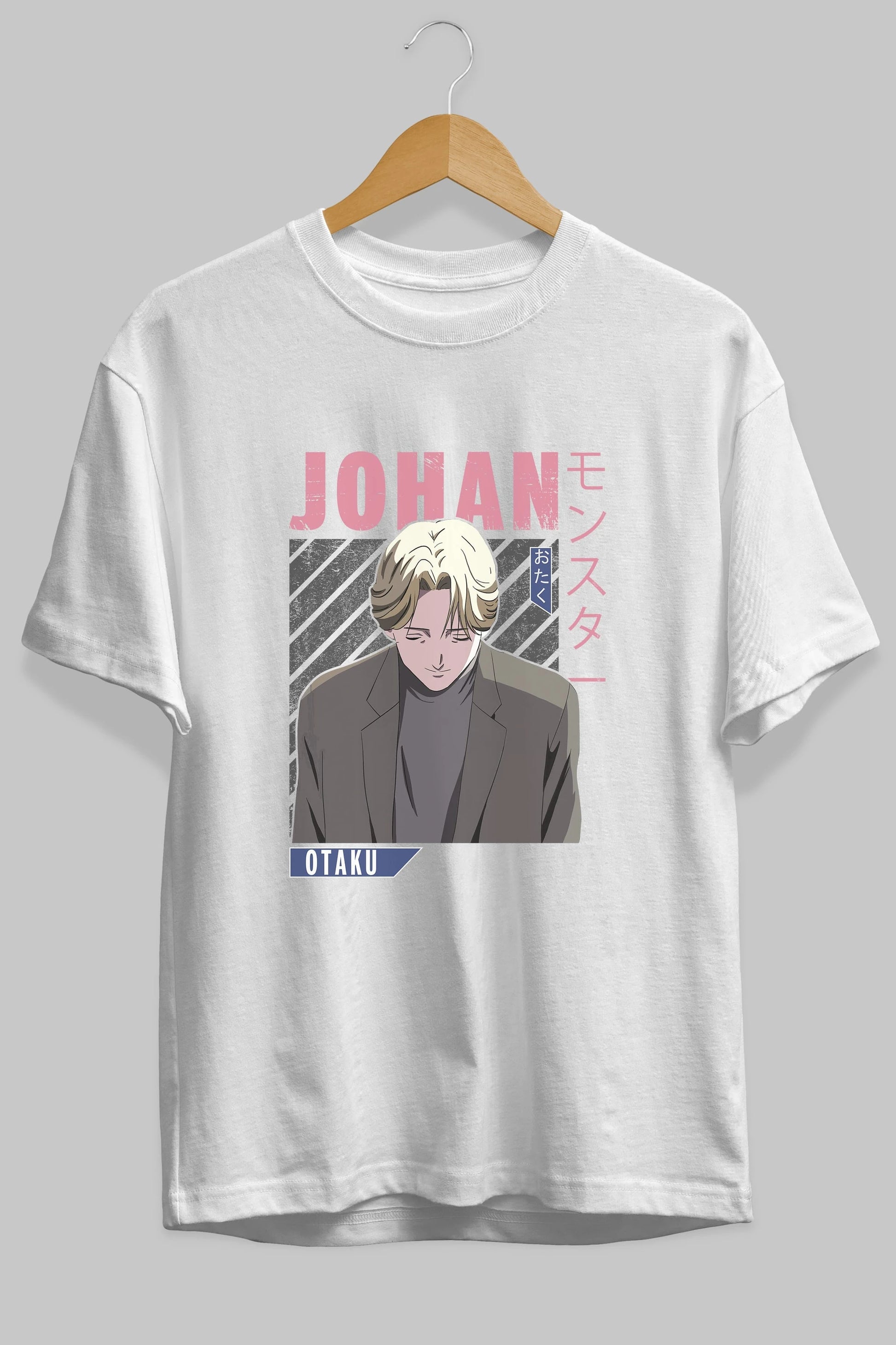 Johan Liebert MONSTER Anime Ön Baskılı Oversize t-shirt %100 pamuk Erkek Kadın Unisex