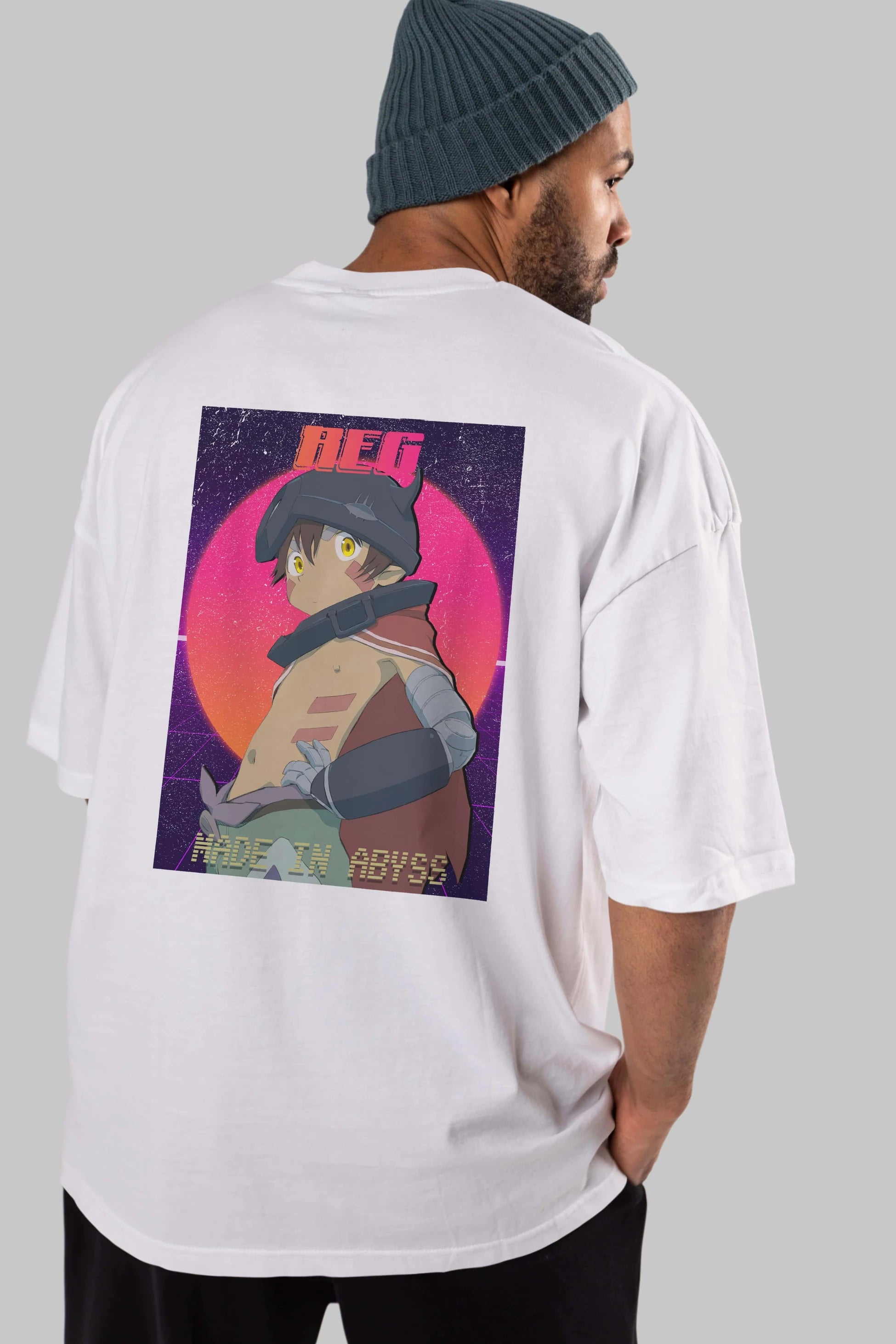 Reg 7 Anime Arka Baskılı Oversize t-shirt Erkek Kadın Unisex