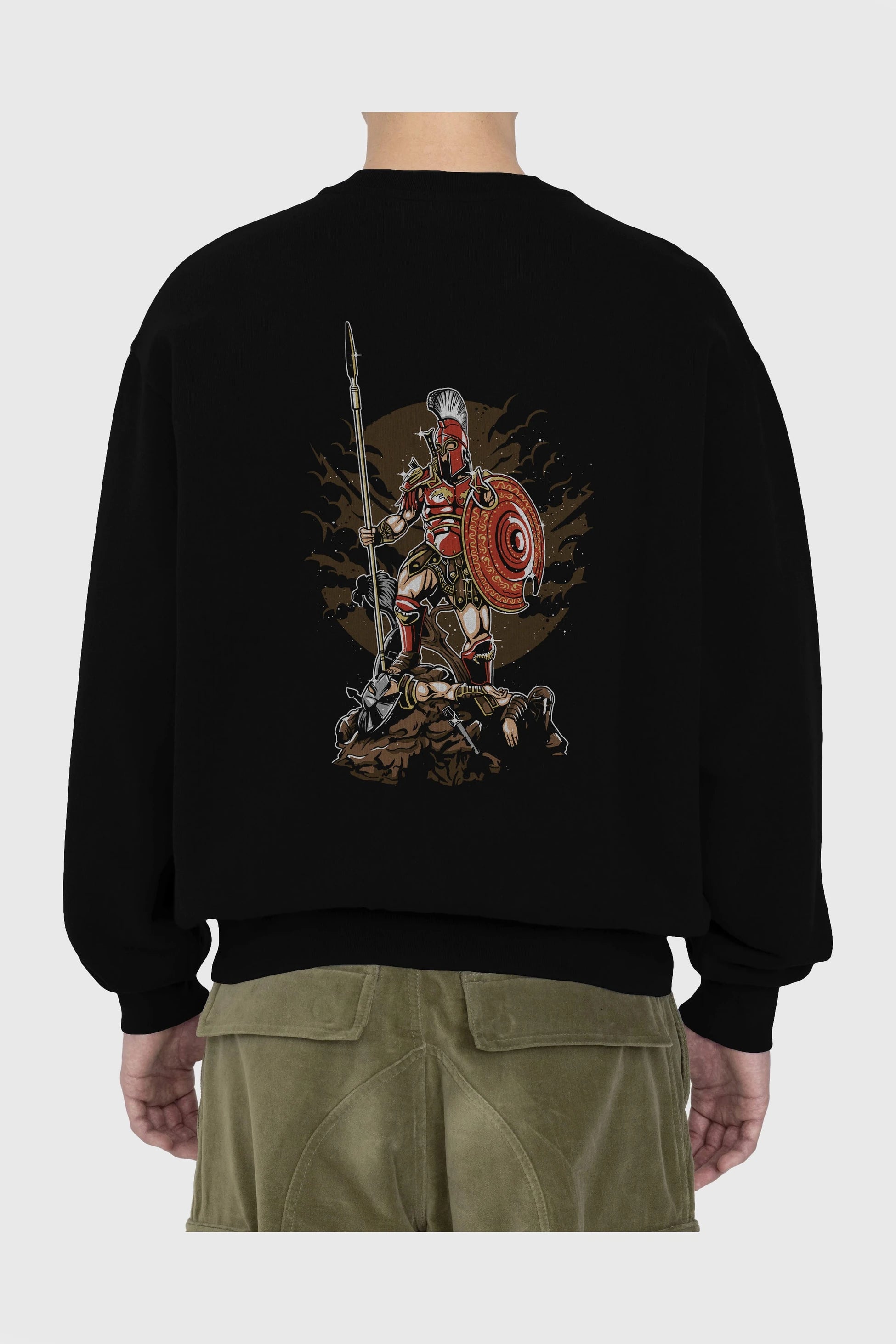 Sparta Arka Baskılı Oversize Sweatshirt Erkek Kadın Unisex