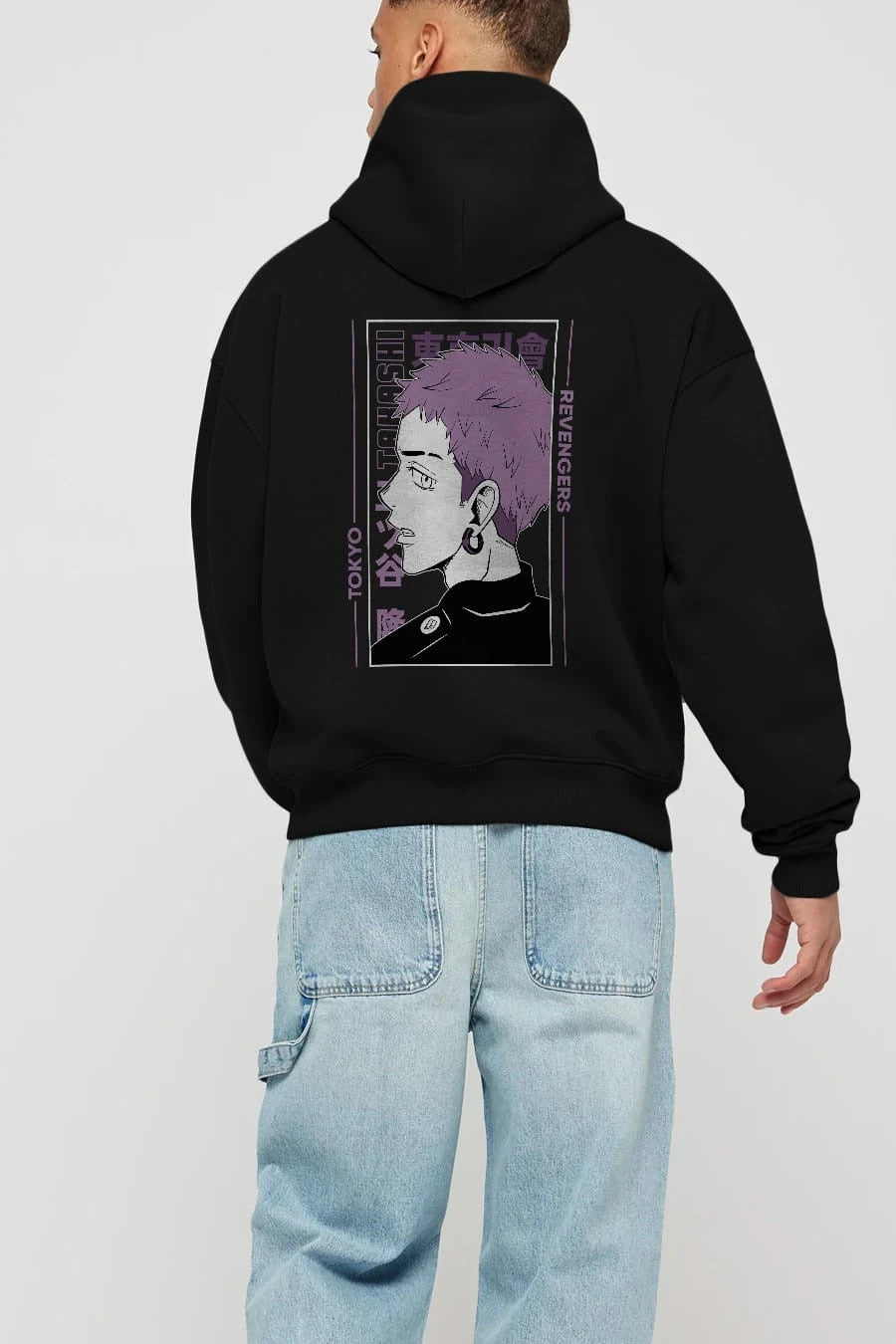 Takashi Mitsuya Anime Arka Baskılı Hoodie Oversize Kapüşonlu Sweatshirt Erkek Kadın Unisex