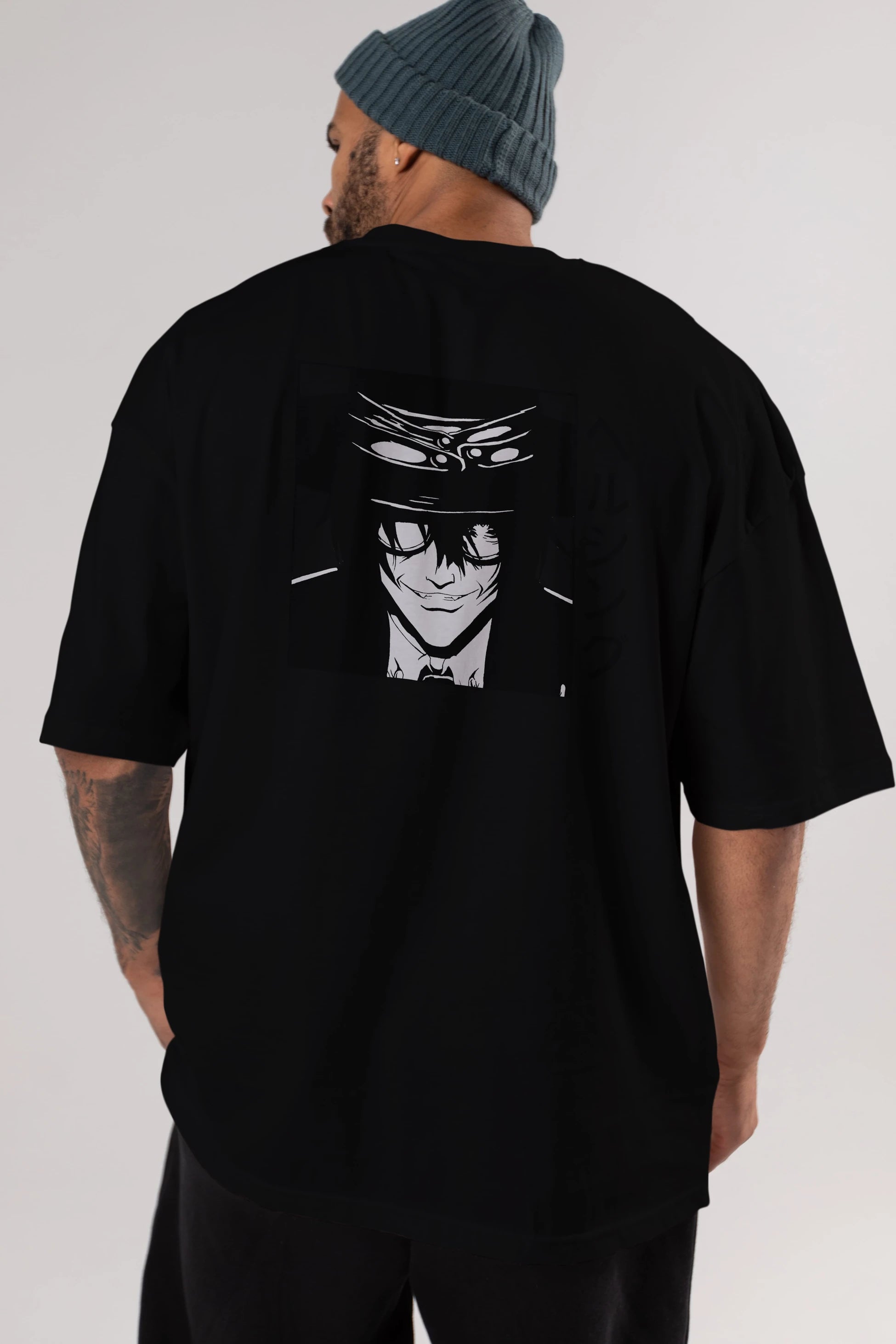 Alucard 1 Anime Arka Baskılı Oversize t-shirt Erkek Kadın Unisex