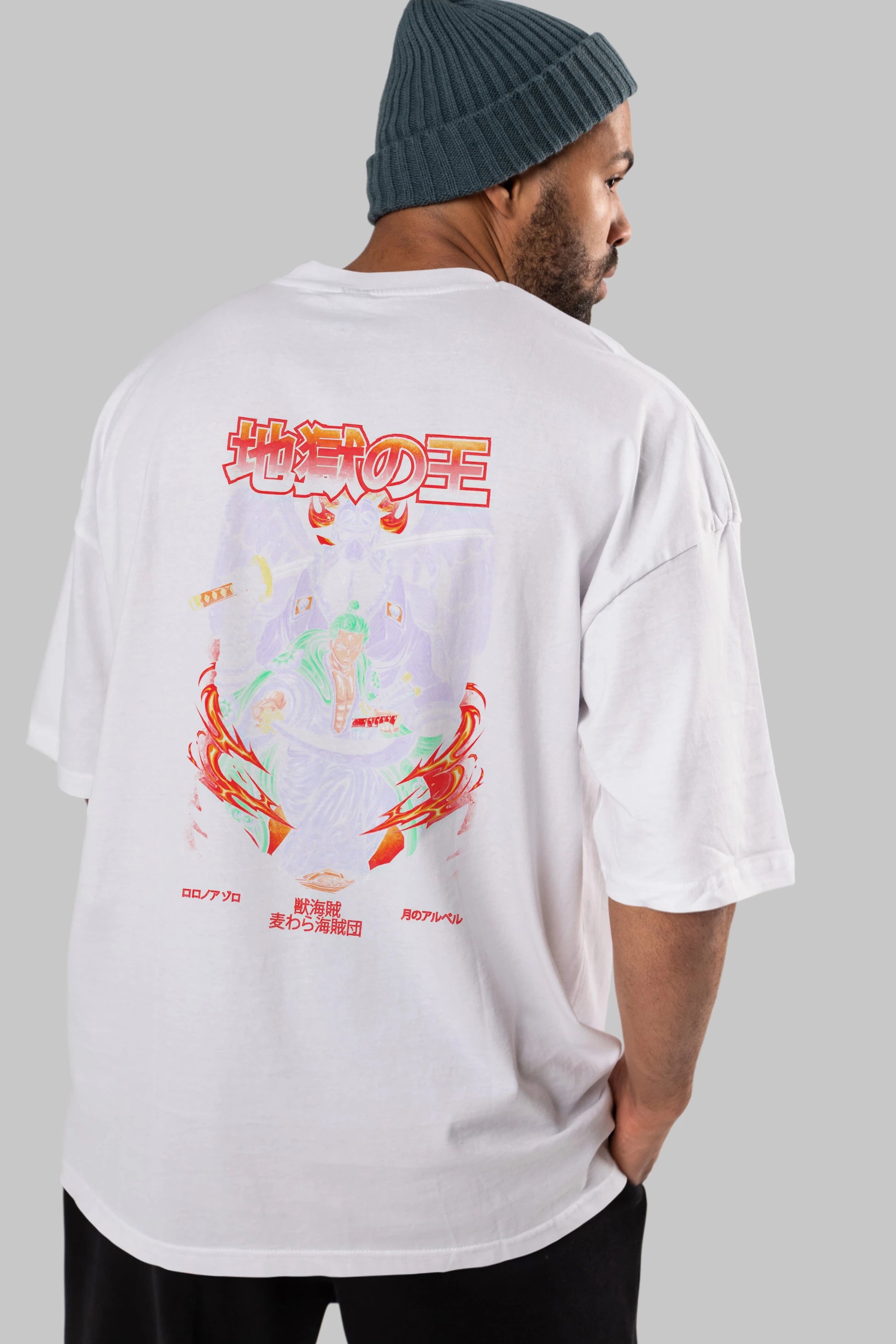 Roronoa Zoro 4 Anime Arka Baskılı Oversize t-shirt Erkek Kadın Unisex