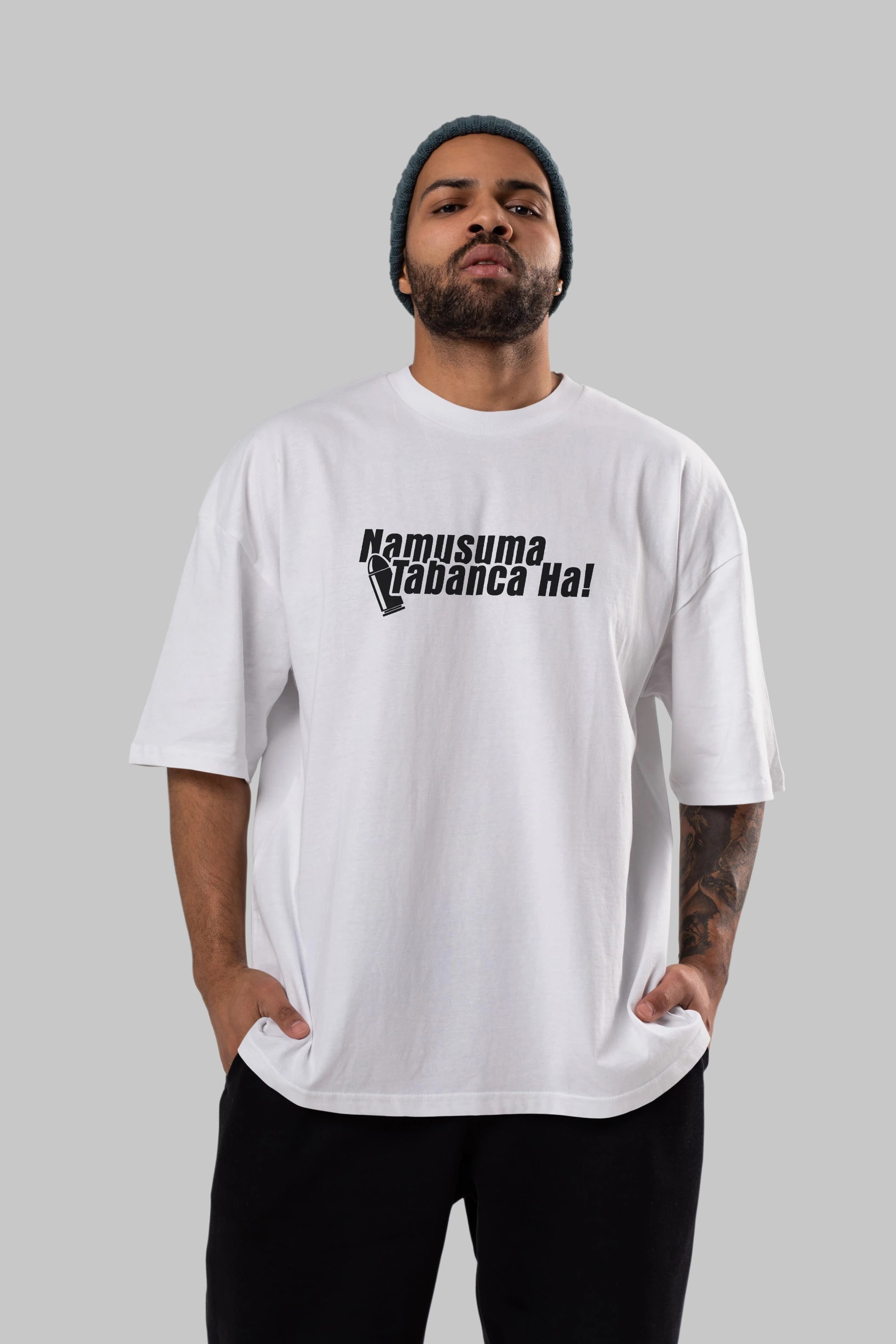 Namusuma Tabanca Ön Baskılı Oversize t-shirt %100 pamuk Erkek Kadın Unisex