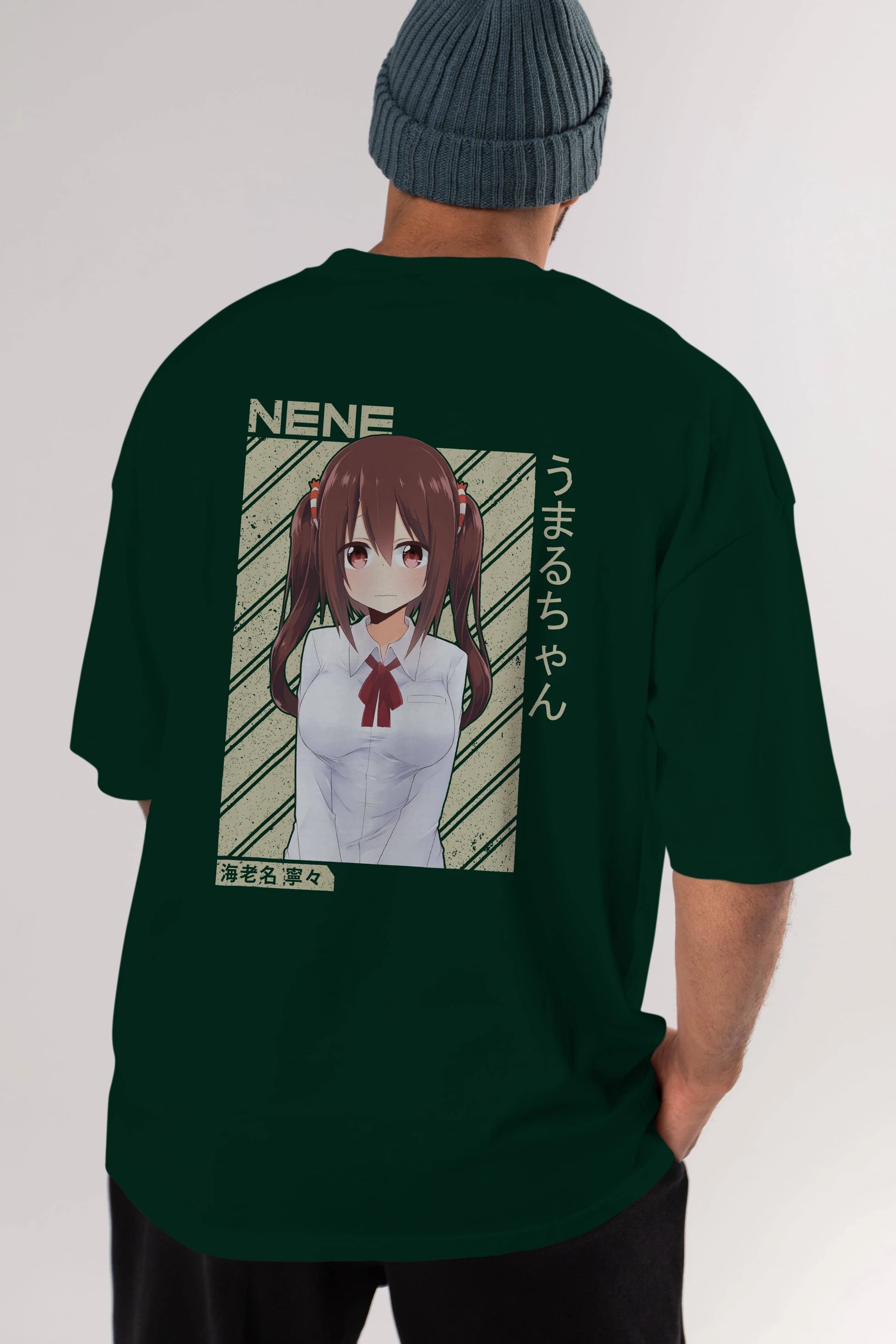 Nene Ebina 1 Anime Arka Baskılı Oversize t-shirt Erkek Kadın Unisex