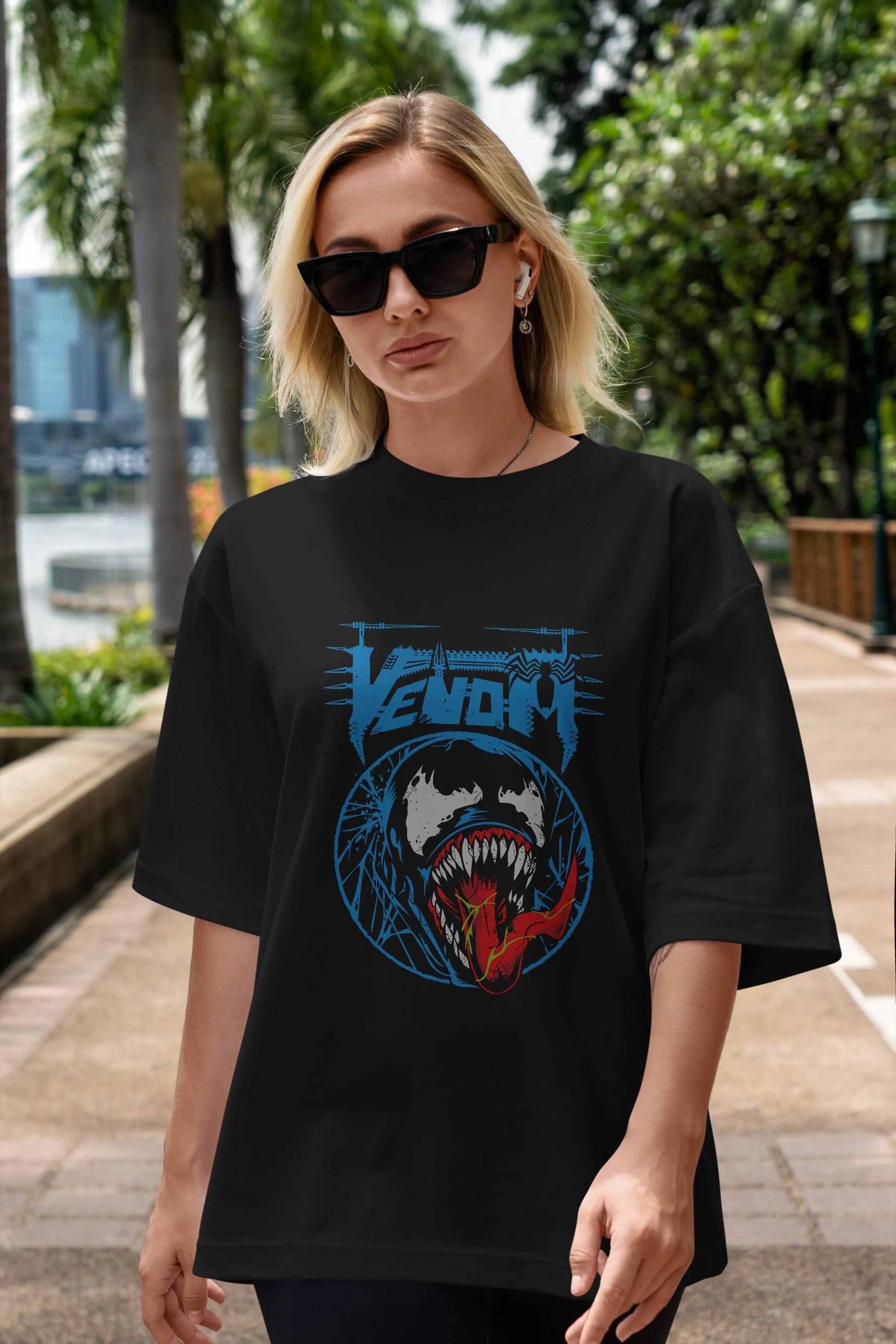 Venom (23) Ön Baskılı Oversize t-shirt Erkek Kadın Unisex %100 Pamuk Bisiklet Yaka tişort