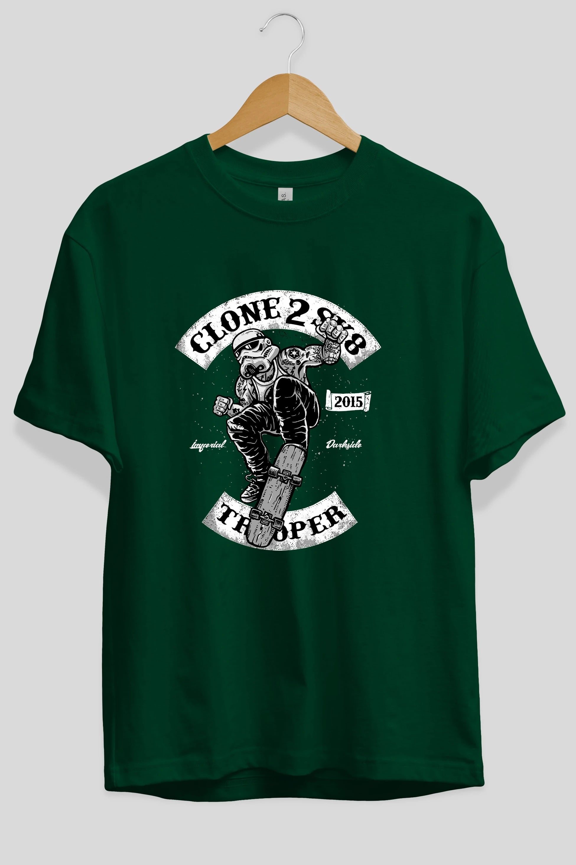 Clone 2 Sk8 Ön Baskılı Oversize t-shirt Erkek Kadın Unisex %100 Pamuk tişort