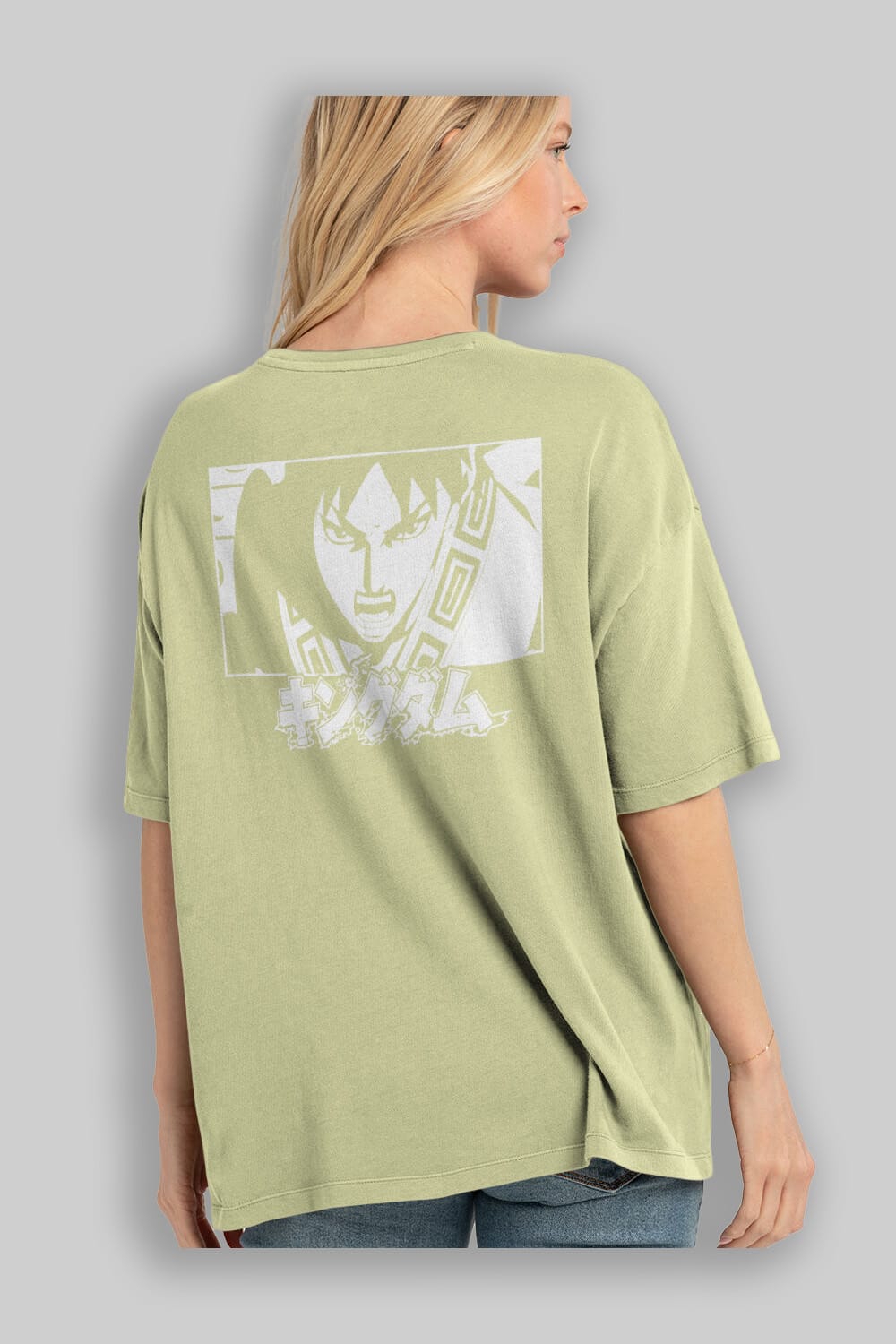 Xin 1 Anime Arka Baskılı Oversize t-shirt Erkek Kadın Unisex
